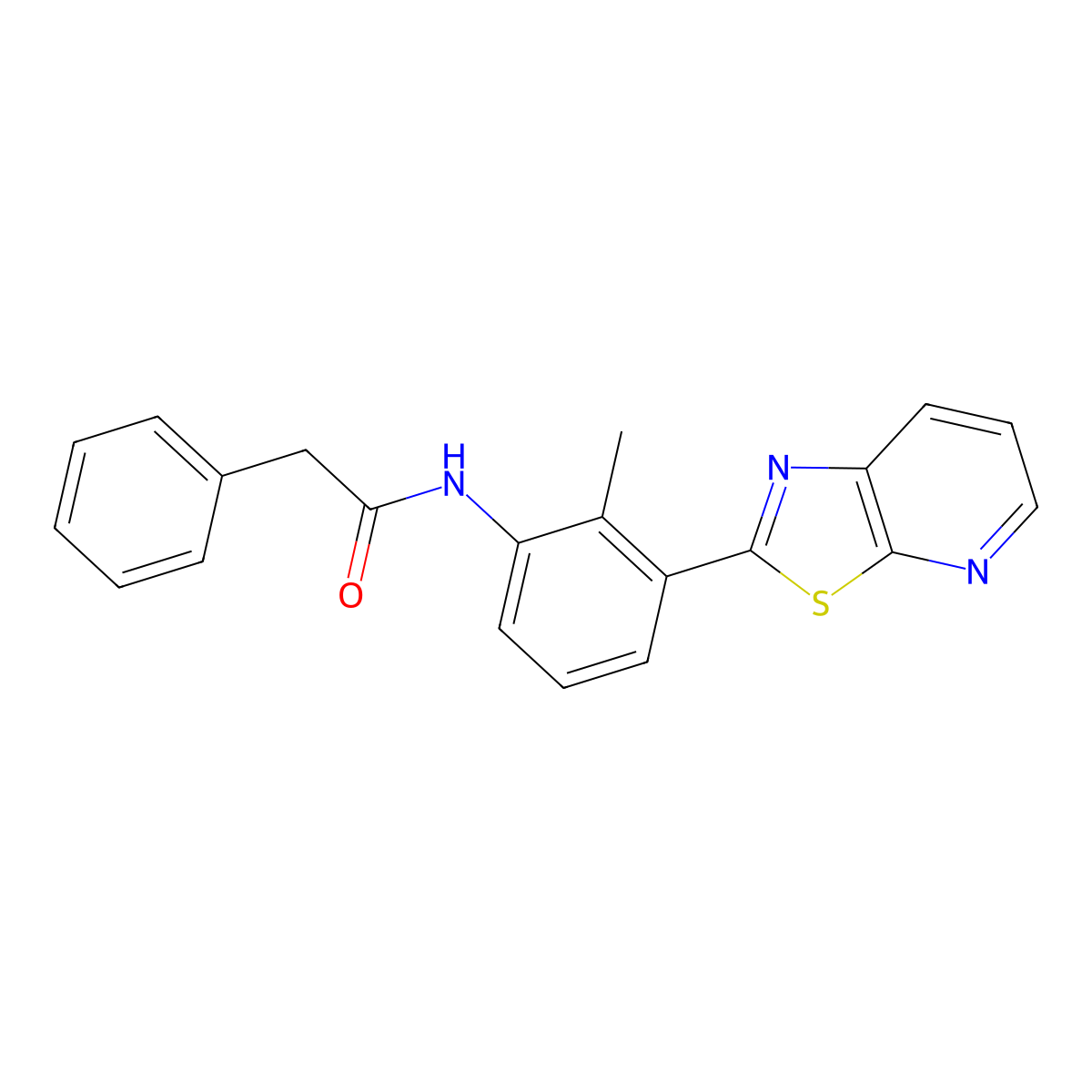 N-(2-methyl-3-{[1,3]thiazolo[5,4-b]pyridin-2-yl}phenyl)-2-phenylacetamide molecular structure, CAS 863593-24-2