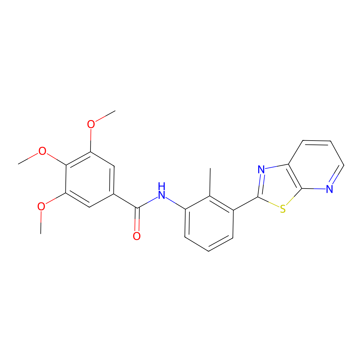 3,4,5-Trimethoxy-N-(2-methyl-3-{[1,3]thiazolo[5,4-B]pyridin-2-YL}phenyl)benzamide molecular structure, CAS 863593-28-6