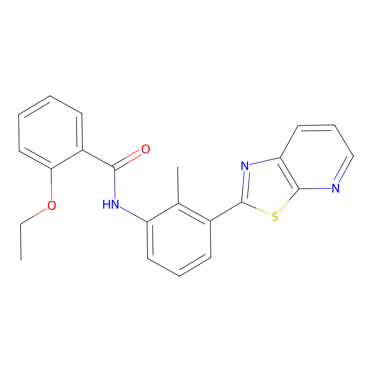 2-Ethoxy-N-(2-methyl-3-{[1,3]thiazolo[5,4-B]pyridin-2-YL}phenyl)benzamide molecular structure, CAS 863593-31-1