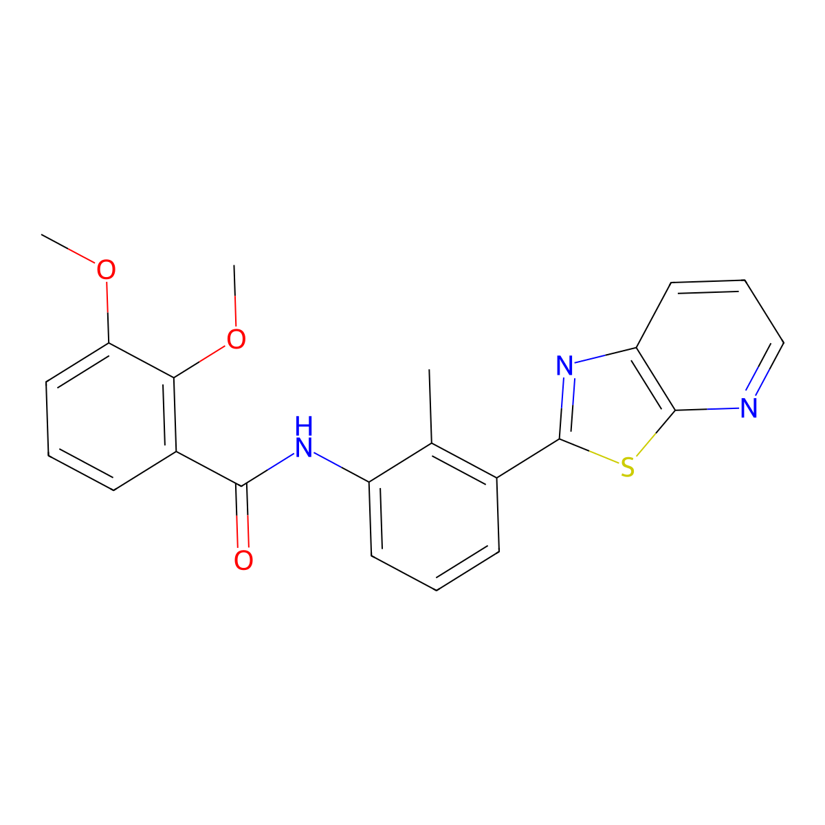 2,3-Dimethoxy-N-(2-methyl-3-{[1,3]thiazolo[5,4-B]pyridin-2-YL}phenyl)benzamide molecular structure, CAS 863593-33-3