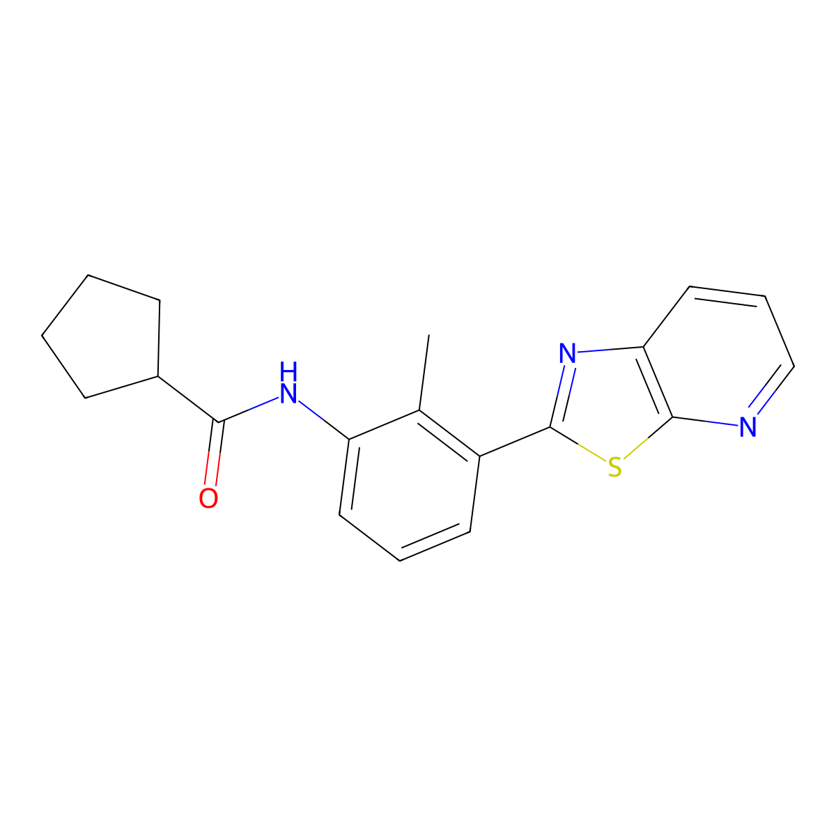 N-(2-Methyl-3-{[1,3]thiazolo[5,4-B]pyridin-2-YL}phenyl)cyclopentanecarboxamide molecular structure, CAS 863593-38-8