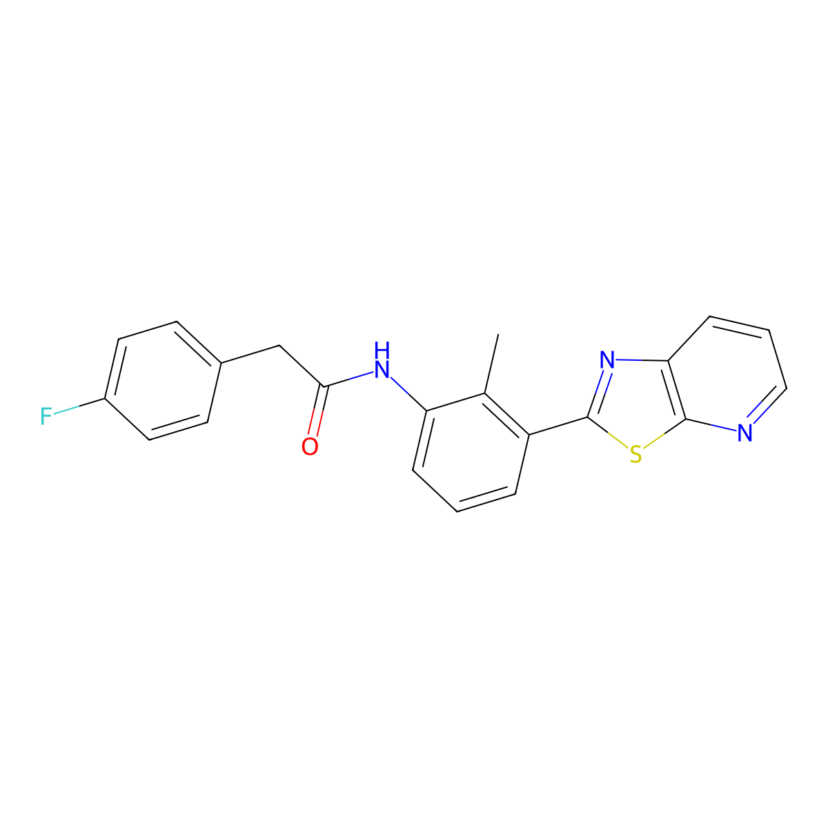 2-(4-fluorophenyl)-N-(2-methyl-3-(thiazolo[5,4-b]pyridin-2-yl)phenyl)acetamide molecular structure, CAS 863593-40-2
