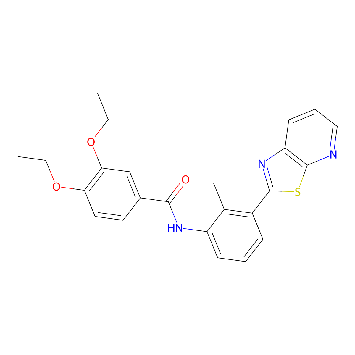 3,4-Diethoxy-N-(2-methyl-3-{[1,3]thiazolo[5,4-B]pyridin-2-YL}phenyl)benzamide molecular structure, CAS 863593-48-0