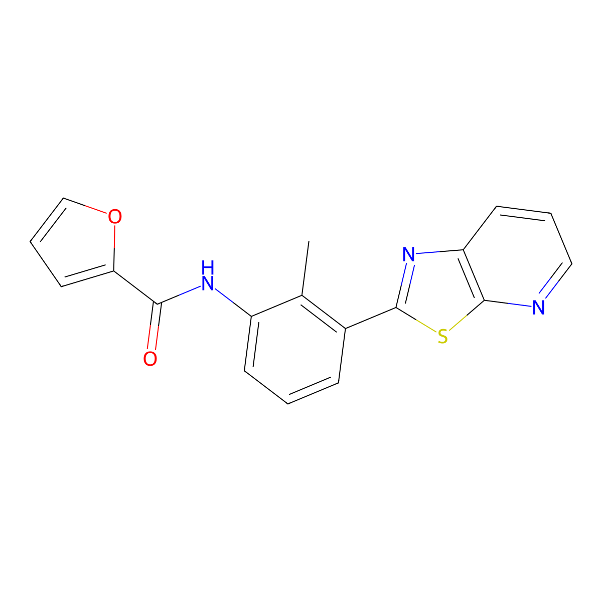 N-(2-methyl-3-{[1,3]thiazolo[5,4-b]pyridin-2-yl}phenyl)furan-2-carboxamide molecular structure, CAS 863593-49-1