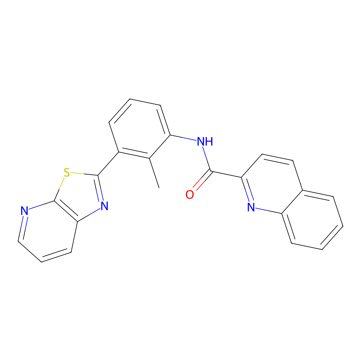 N-(2-Methyl-3-{[1,3]thiazolo[5,4-B]pyridin-2-YL}phenyl)quinoline-2-carboxamide molecular structure, CAS 863593-54-8