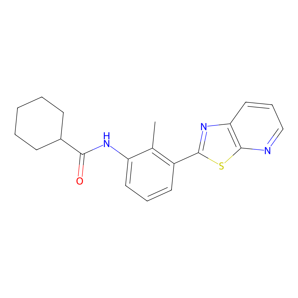 N-(2-Methyl-3-{[1,3]thiazolo[5,4-B]pyridin-2-YL}phenyl)cyclohexanecarboxamide molecular structure, CAS 863593-56-0