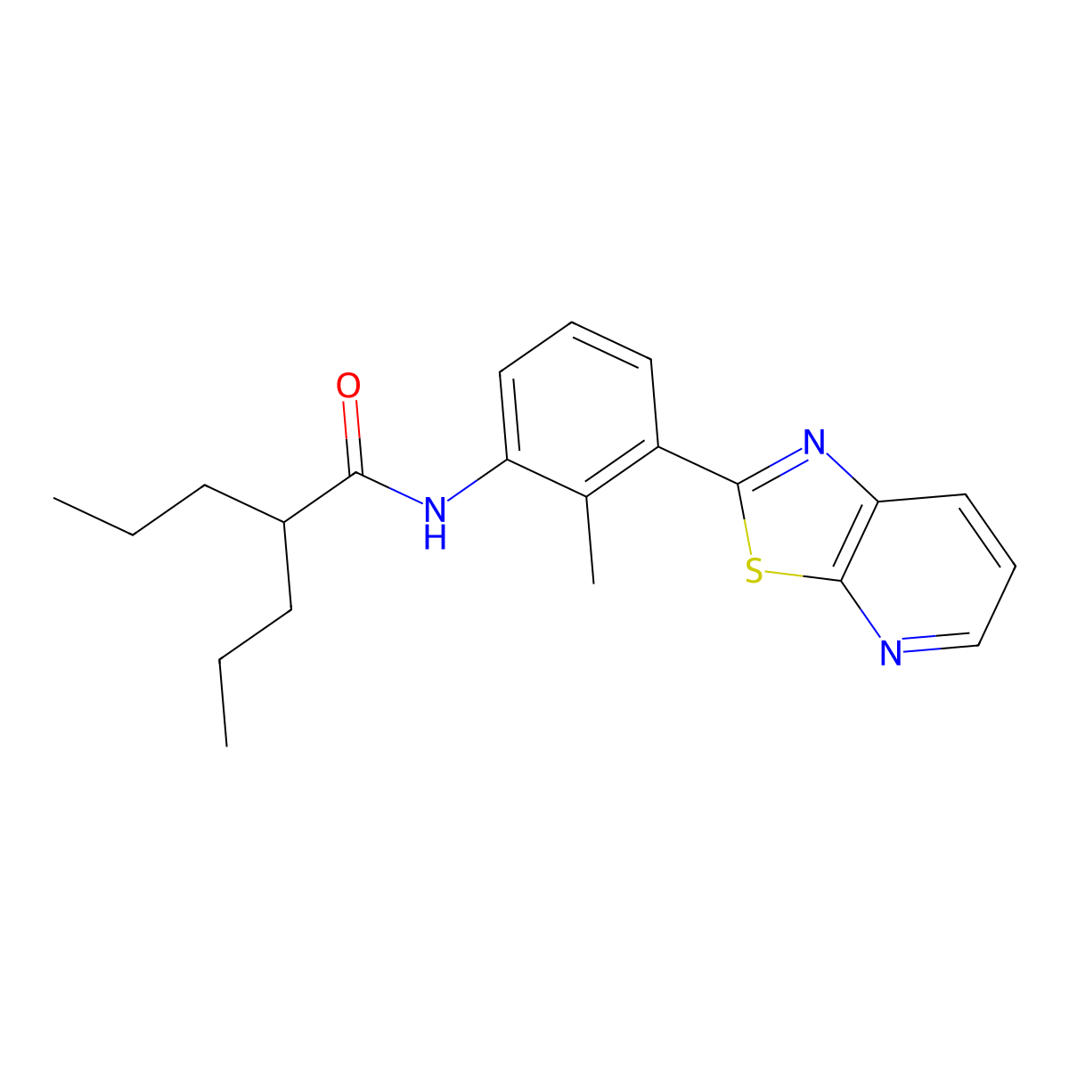 N-(2-Methyl-3-{[1,3]thiazolo[5,4-B]pyridin-2-YL}phenyl)-2-propylpentanamide molecular structure, CAS 863593-58-2