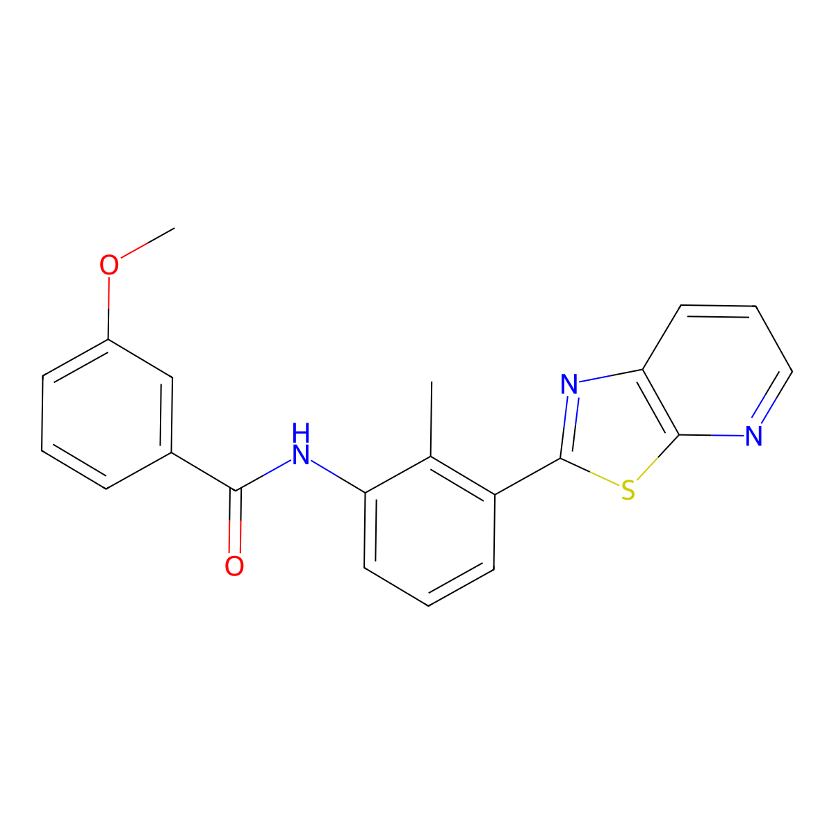 3-Methoxy-N-(2-methyl-3-{[1,3]thiazolo[5,4-B]pyridin-2-YL}phenyl)benzamide molecular structure, CAS 863593-65-1