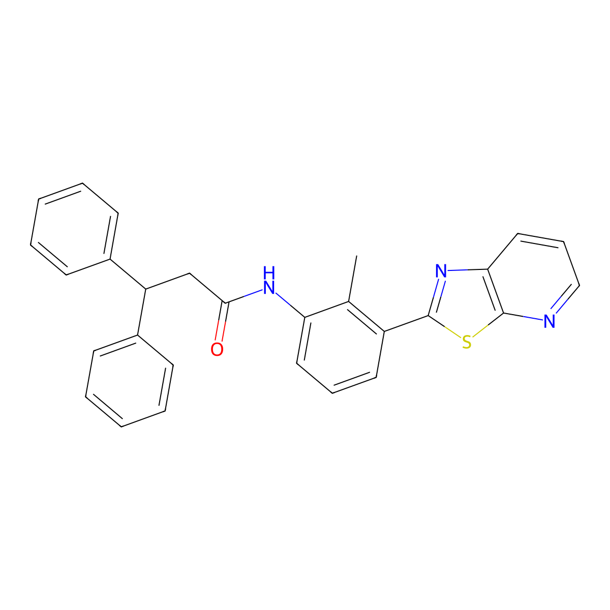 N-(2-Methyl-3-{[1,3]thiazolo[5,4-B]pyridin-2-YL}phenyl)-3,3-diphenylpropanamide molecular structure, CAS 863593-67-3