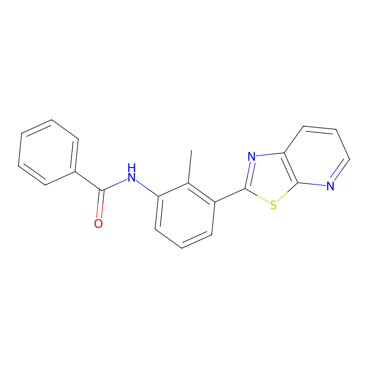 N-(2-methyl-3-(thiazolo[5,4-b]pyridin-2-yl)phenyl)benzamide molecular structure, CAS 863593-76-4