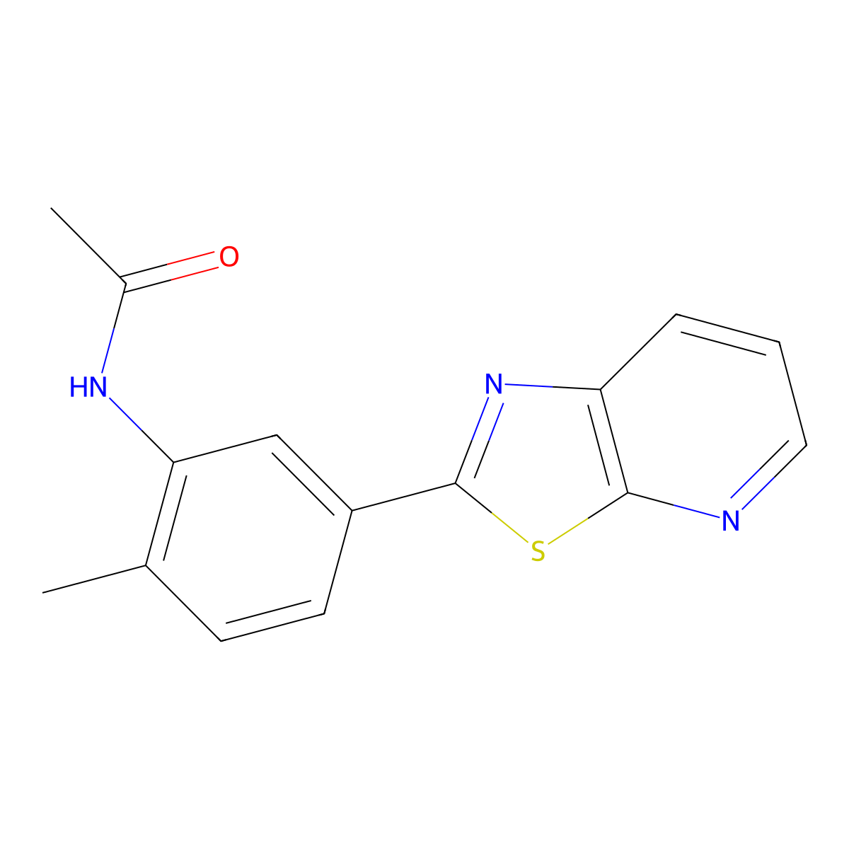 N-(2-Methyl-5-{[1,3]thiazolo[5,4-B]pyridin-2-YL}phenyl)acetamide molecular structure, CAS 863593-87-7