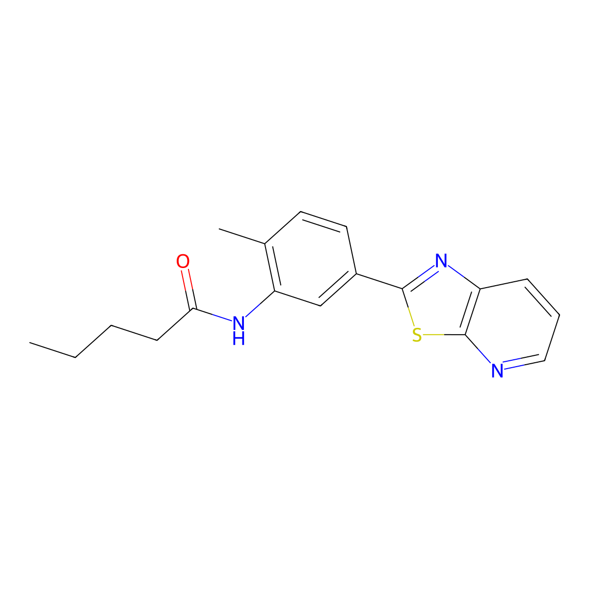 N-(2-Methyl-5-{[1,3]thiazolo[5,4-B]pyridin-2-YL}phenyl)pentanamide molecular structure, CAS 863593-94-6
