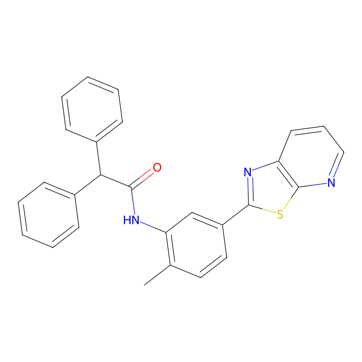 N-(2-Methyl-5-{[1,3]thiazolo[5,4-B]pyridin-2-YL}phenyl)-2,2-diphenylacetamide molecular structure, CAS 863593-96-8