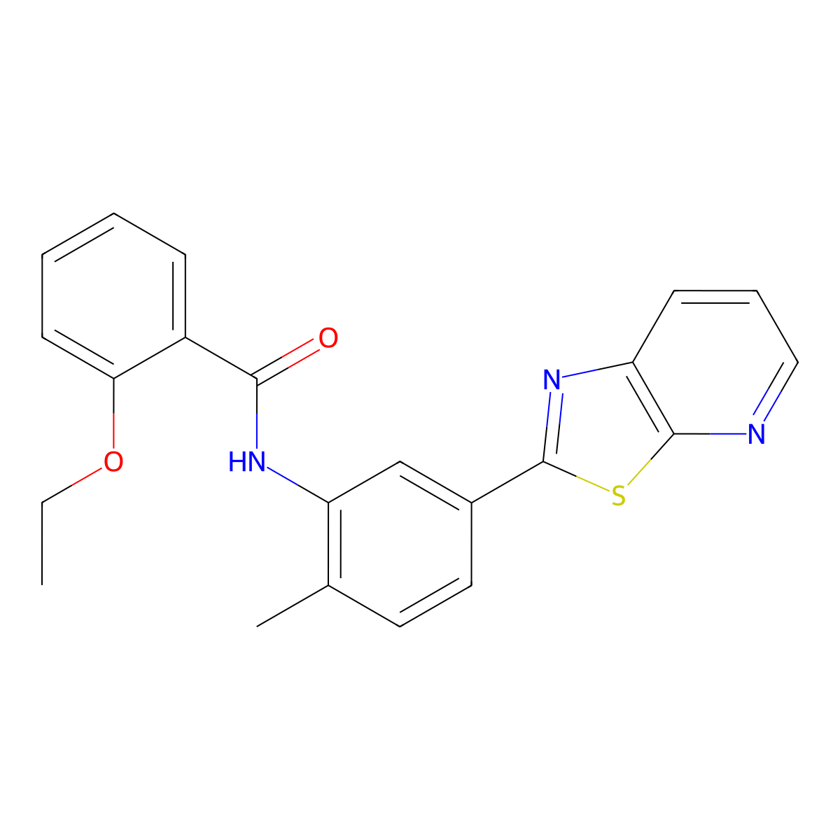 2-Ethoxy-N-(2-methyl-5-{[1,3]thiazolo[5,4-B]pyridin-2-YL}phenyl)benzamide molecular structure, CAS 863594-00-7