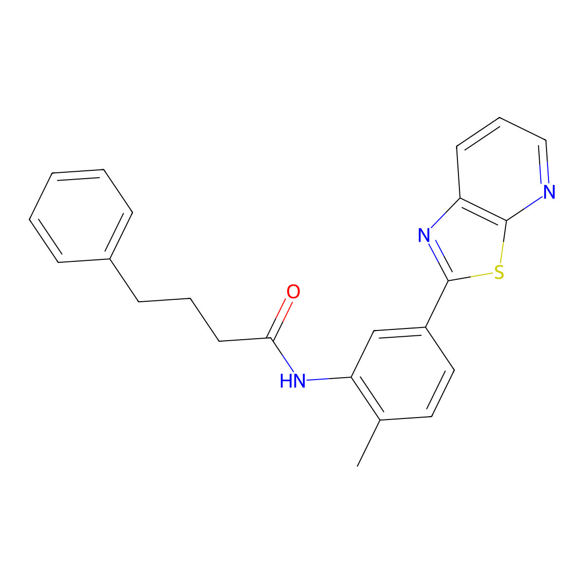 N-(2-Methyl-5-{[1,3]thiazolo[5,4-B]pyridin-2-YL}phenyl)-4-phenylbutanamide molecular structure, CAS 863594-04-1