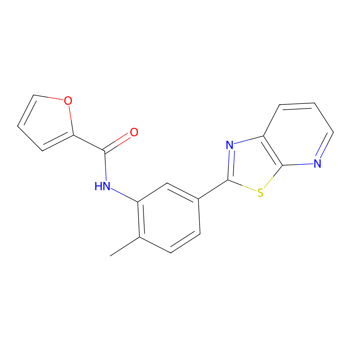 N-(2-methyl-5-{[1,3]thiazolo[5,4-b]pyridin-2-yl}phenyl)furan-2-carboxamide molecular structure, CAS 863594-15-4