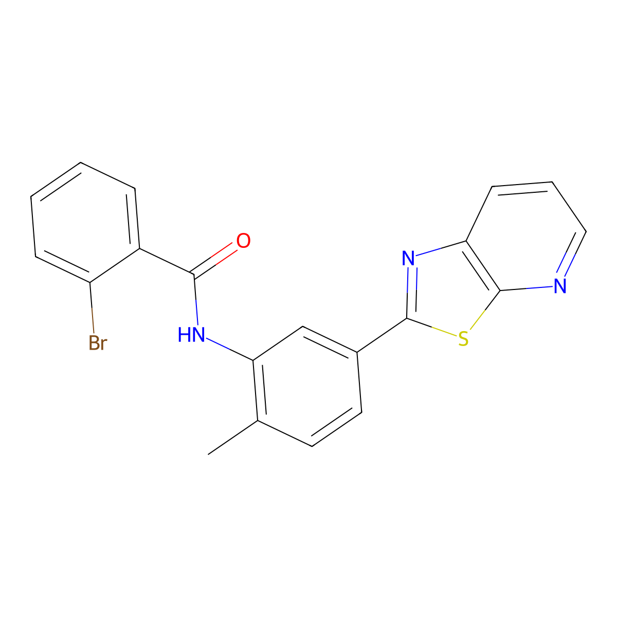 2-Bromo-N-(2-methyl-5-{[1,3]thiazolo[5,4-B]pyridin-2-YL}phenyl)benzamide molecular structure, CAS 863594-16-5