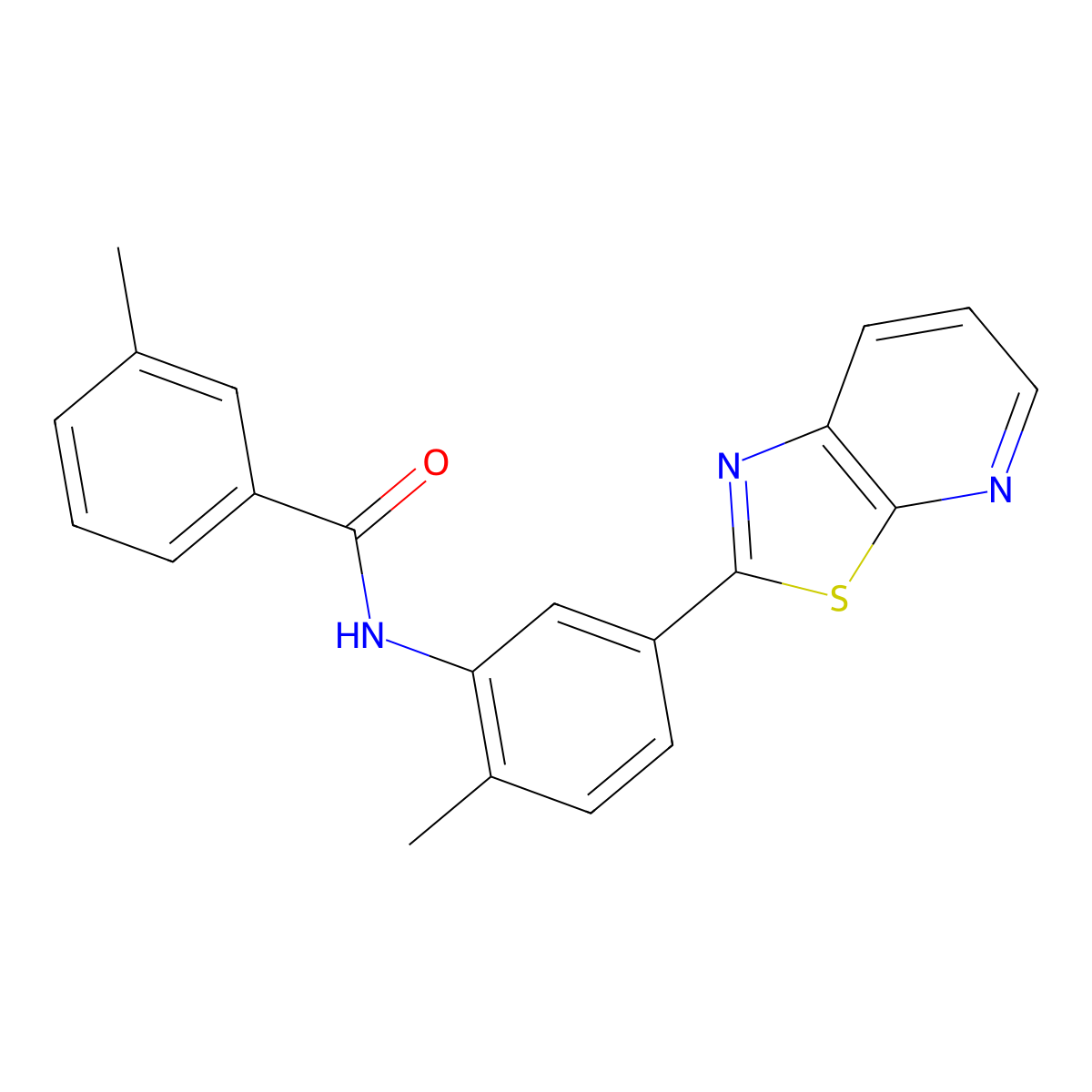 3-Methyl-N-(2-methyl-5-{[1,3]thiazolo[5,4-B]pyridin-2-YL}phenyl)benzamide molecular structure, CAS 863594-21-2