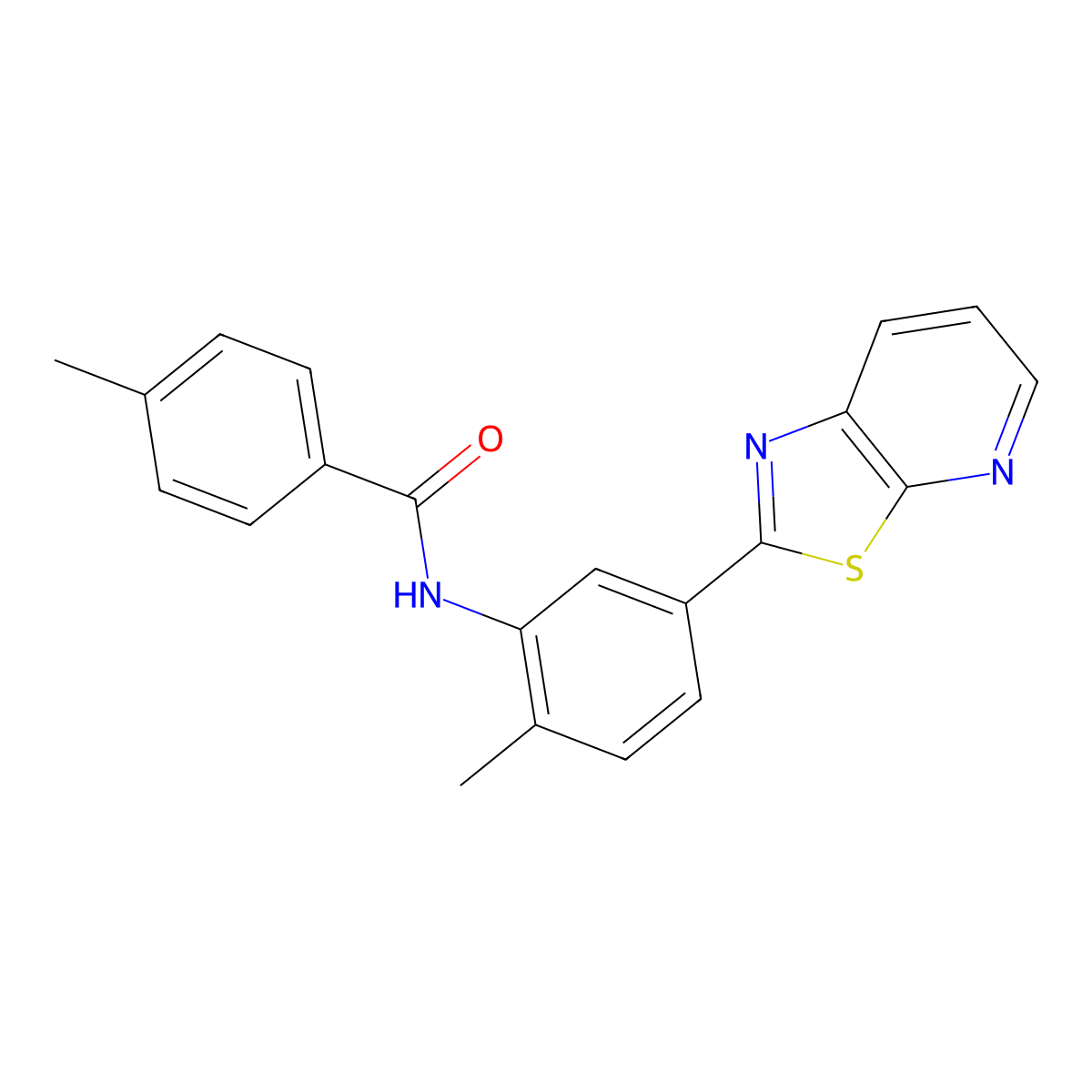 4-Methyl-N-(2-methyl-5-{[1,3]thiazolo[5,4-B]pyridin-2-YL}phenyl)benzamide molecular structure, CAS 863594-22-3