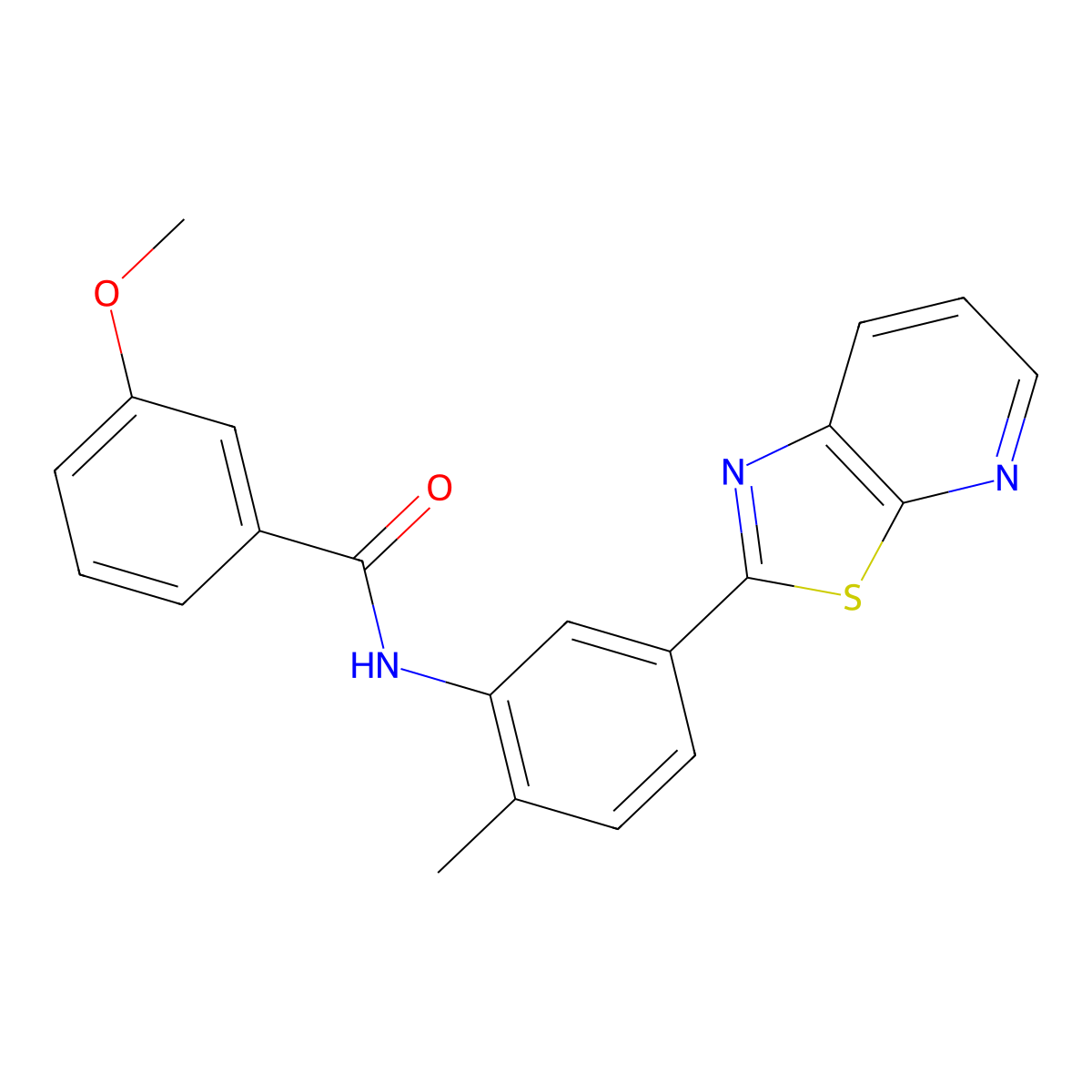 3-Methoxy-N-(2-methyl-5-{[1,3]thiazolo[5,4-B]pyridin-2-YL}phenyl)benzamide molecular structure, CAS 863594-25-6