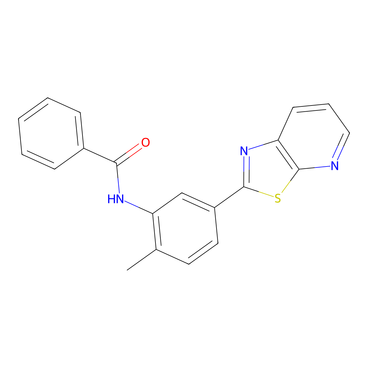 N-(2-methyl-5-{[1,3]thiazolo[5,4-b]pyridin-2-yl}phenyl)benzamide molecular structure, CAS 863594-34-7