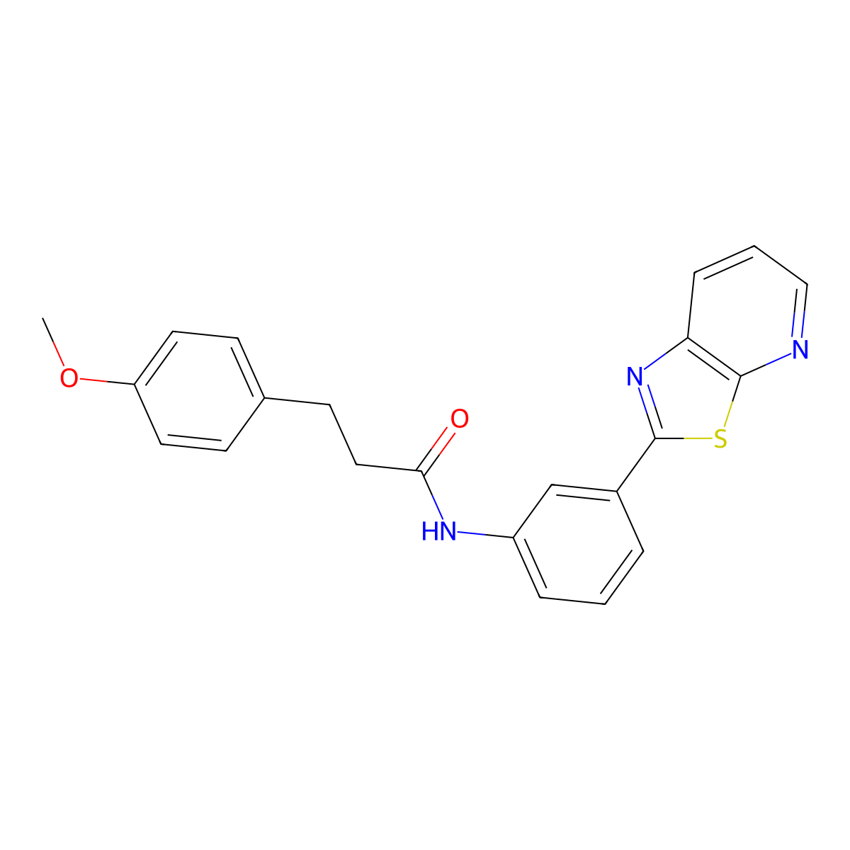 3-(4-methoxyphenyl)-N-(3-(thiazolo[5,4-b]pyridin-2-yl)phenyl)propanamide molecular structure, CAS 863594-44-9