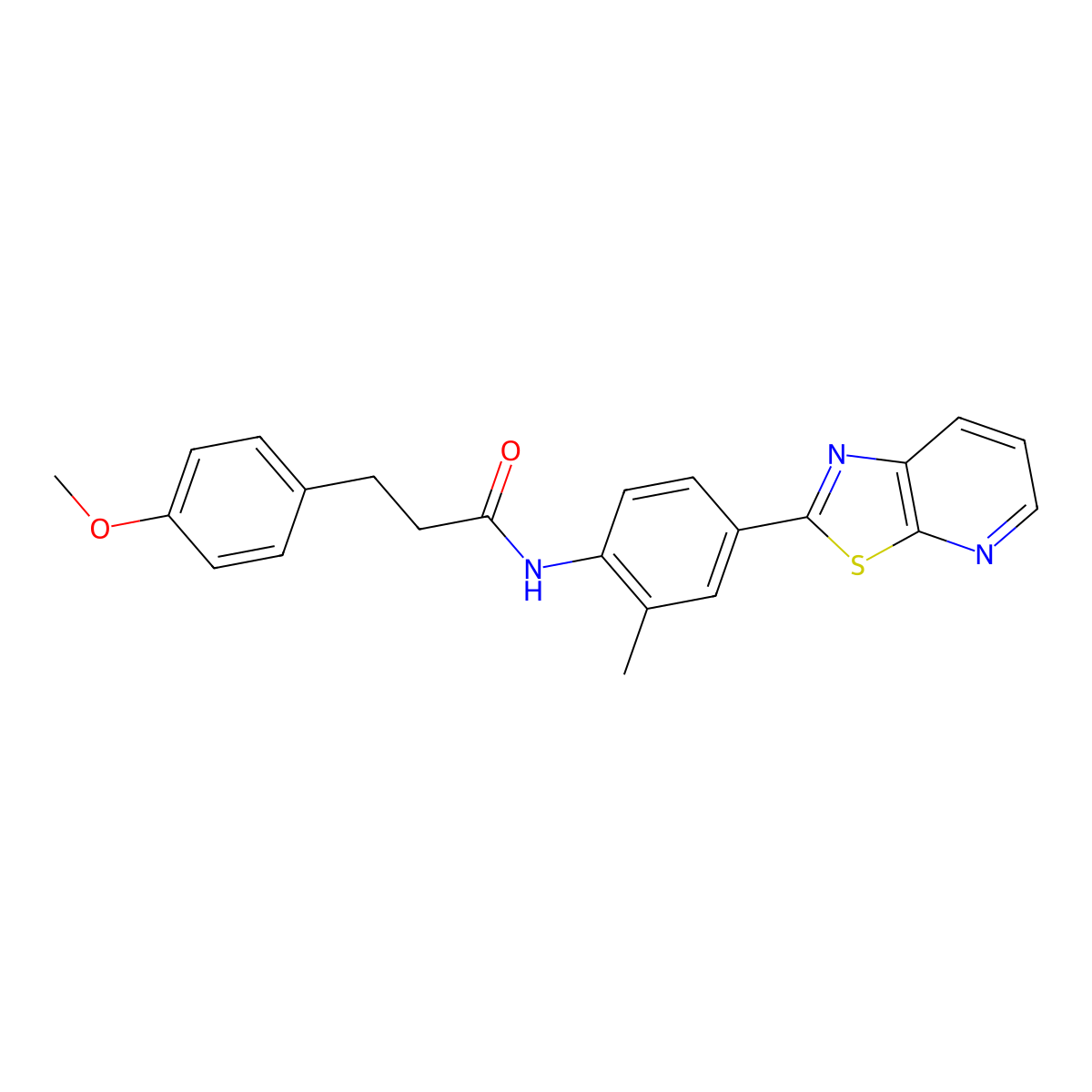 3-(4-methoxyphenyl)-N-(2-methyl-4-(thiazolo[5,4-b]pyridin-2-yl)phenyl)propanamide molecular structure, CAS 863594-45-0