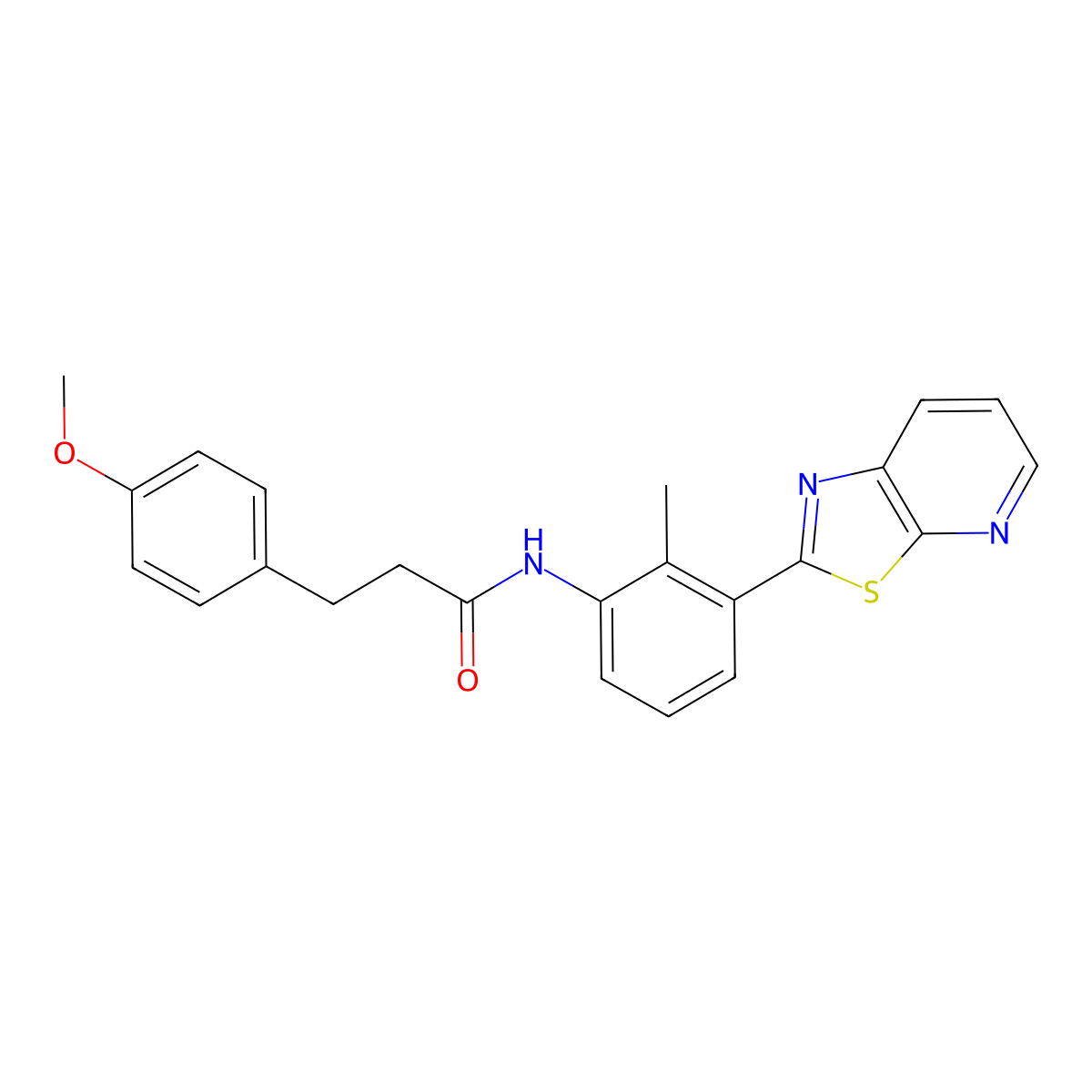 3-(4-methoxyphenyl)-N-(2-methyl-3-(thiazolo[5,4-b]pyridin-2-yl)phenyl)propanamide molecular structure, CAS 863594-46-1