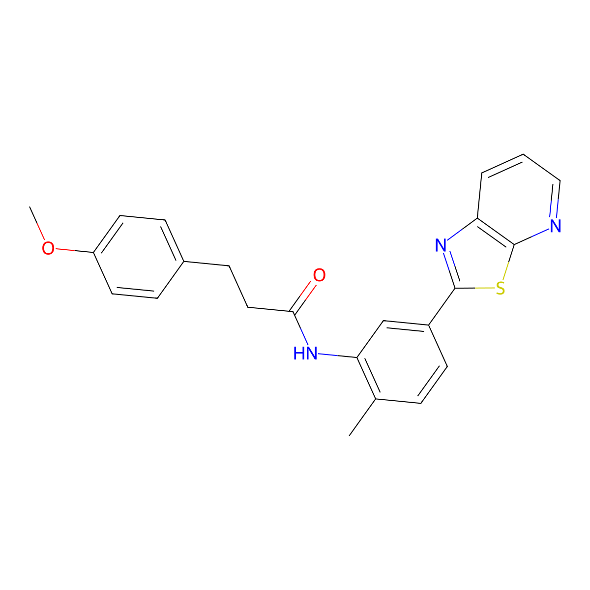3-(4-methoxyphenyl)-N-(2-methyl-5-{[1,3]thiazolo[5,4-b]pyridin-2-yl}phenyl)propanamide molecular structure, CAS 863594-47-2