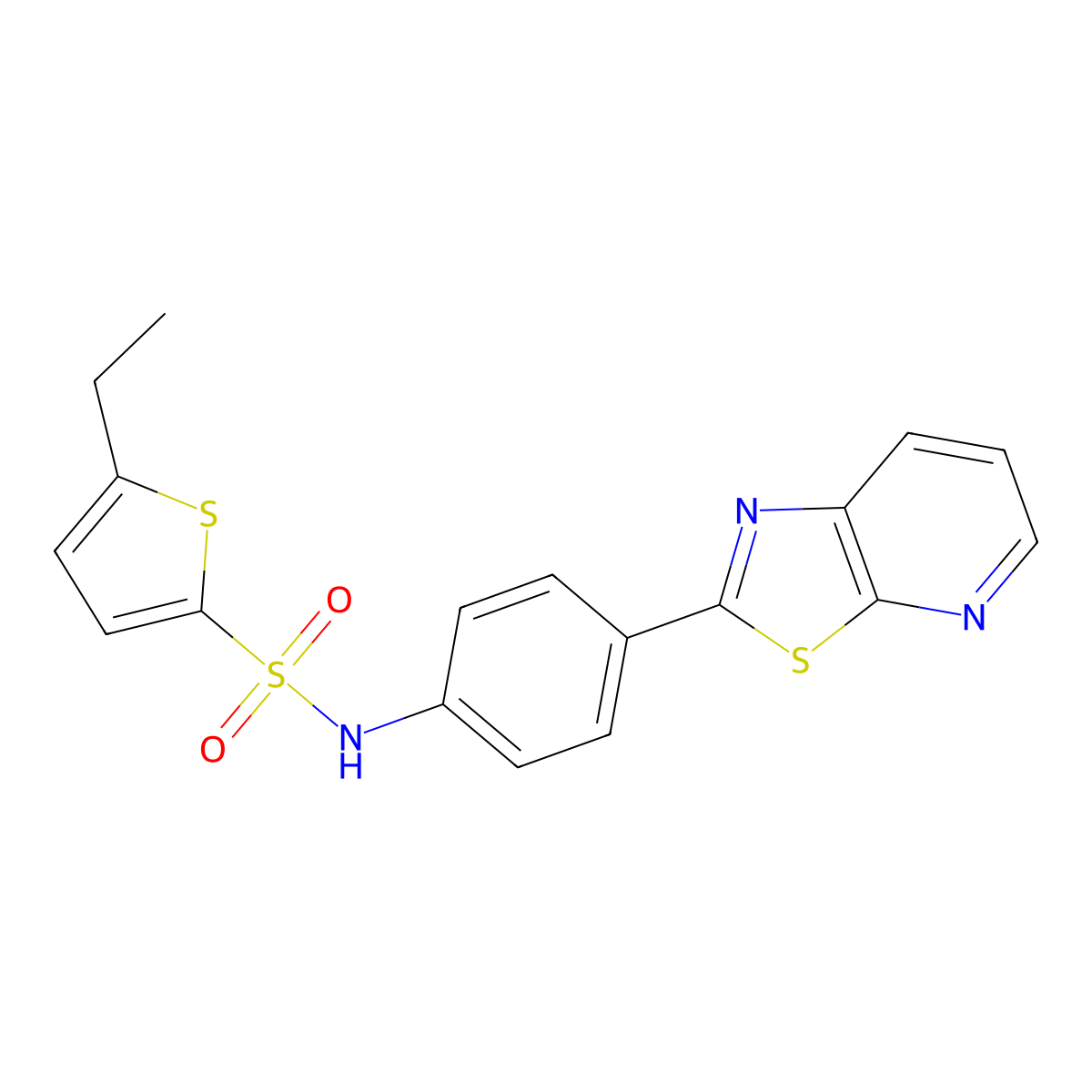 5-ethyl-N-(4-(thiazolo[5,4-b]pyridin-2-yl)phenyl)thiophene-2-sulfonamide molecular structure, CAS 863594-50-7