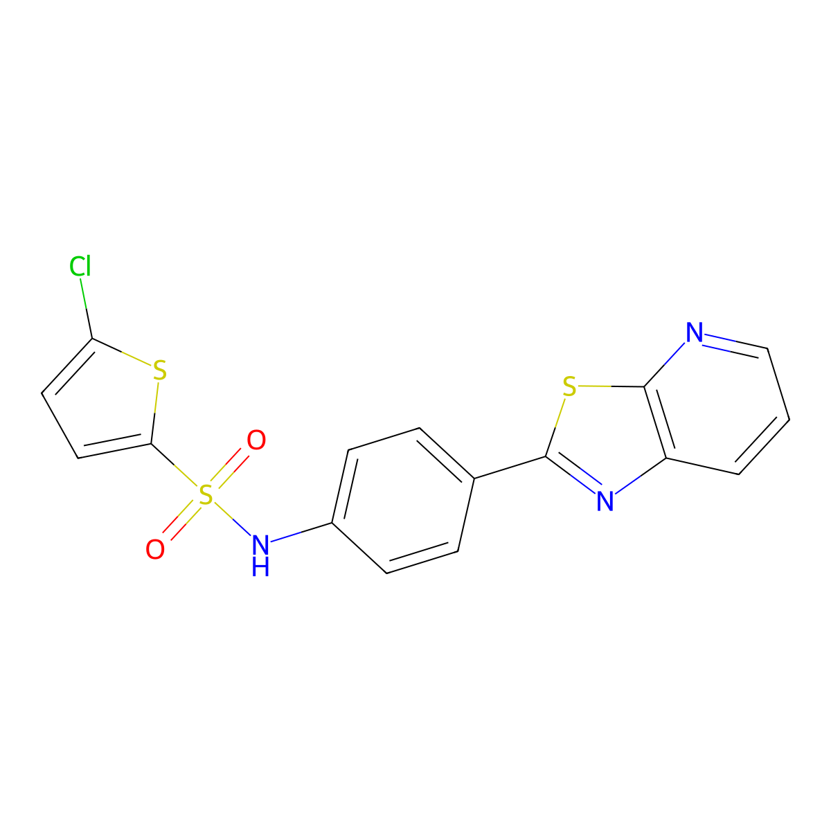 5-chloro-N-[4-(2-thiazolo[5,4-b]pyridinyl)phenyl]-2-thiophenesulfonamide molecular structure, CAS 863594-51-8