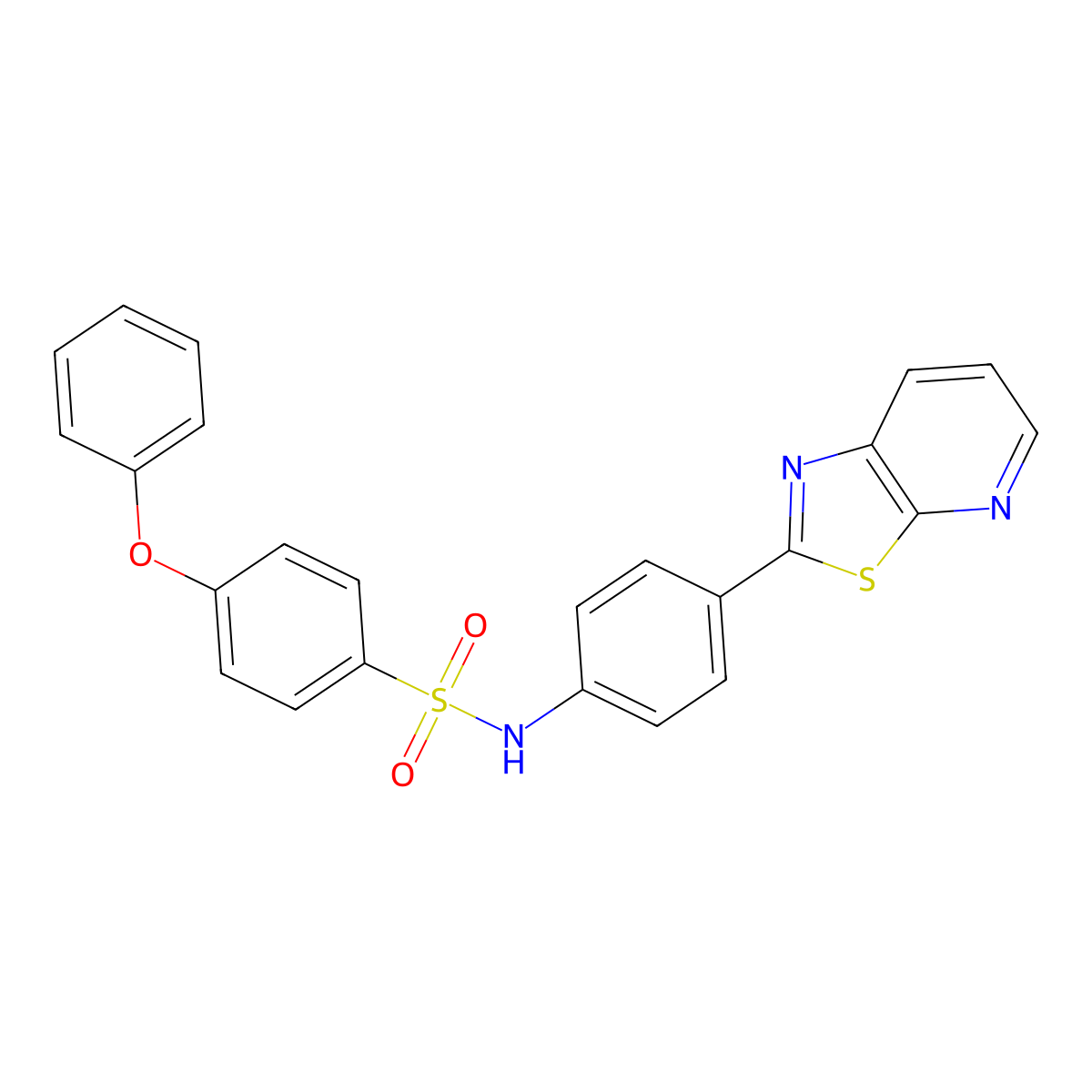 4-phenoxy-N-(4-(thiazolo[5,4-b]pyridin-2-yl)phenyl)benzenesulfonamide molecular structure, CAS 863594-52-9