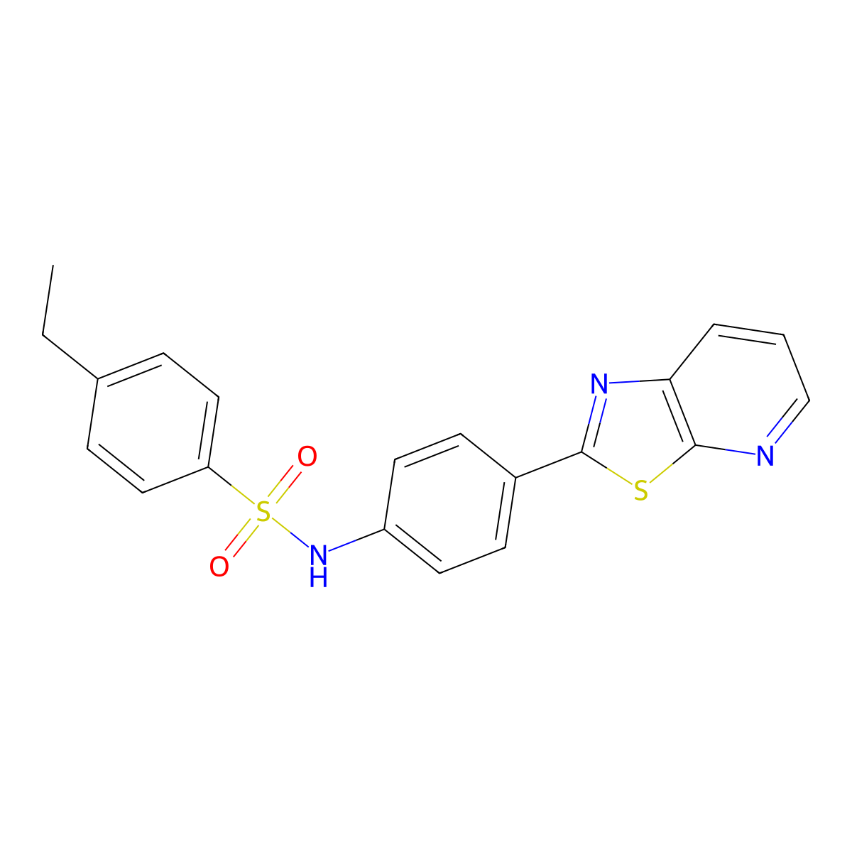 4-ethyl-N-(4-(thiazolo[5,4-b]pyridin-2-yl)phenyl)benzenesulfonamide molecular structure, CAS 863594-54-1
