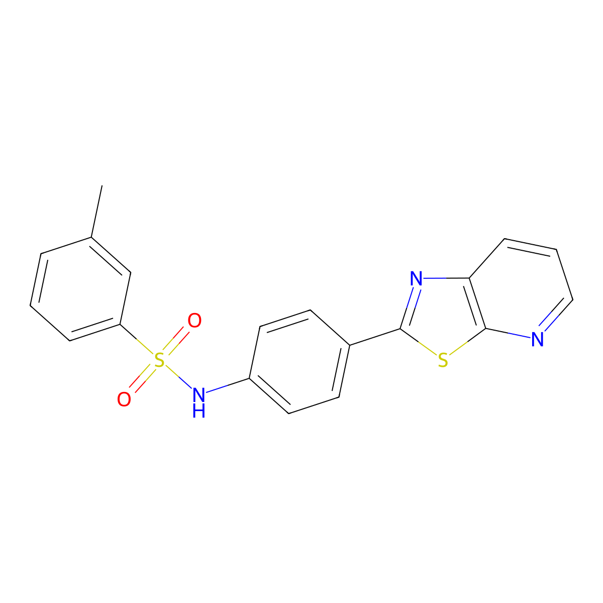 3-methyl-N-(4-(thiazolo[5,4-b]pyridin-2-yl)phenyl)benzenesulfonamide molecular structure, CAS 863594-55-2
