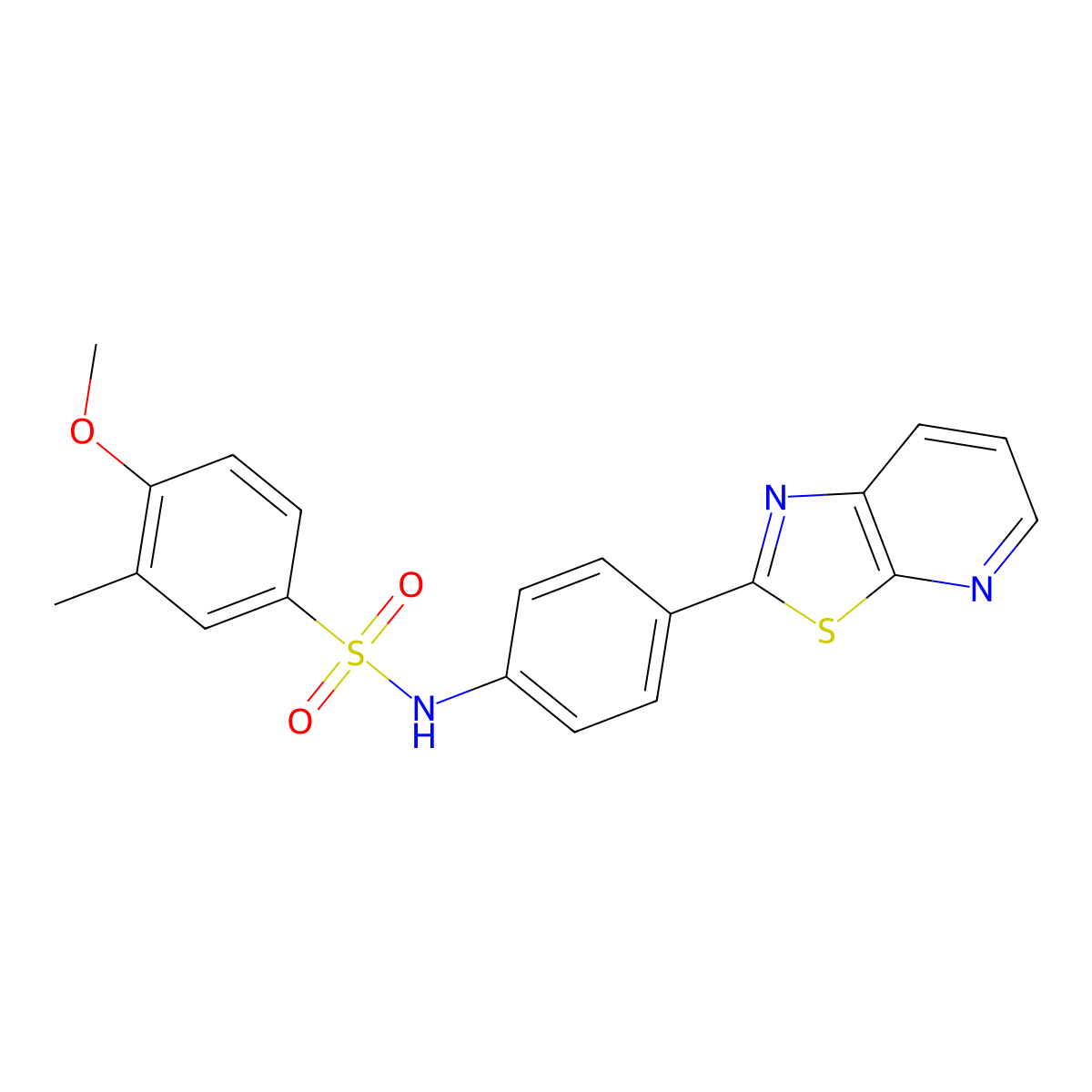 4-methoxy-3-methyl-N-(4-(thiazolo[5,4-b]pyridin-2-yl)phenyl)benzenesulfonamide molecular structure, CAS 863594-57-4