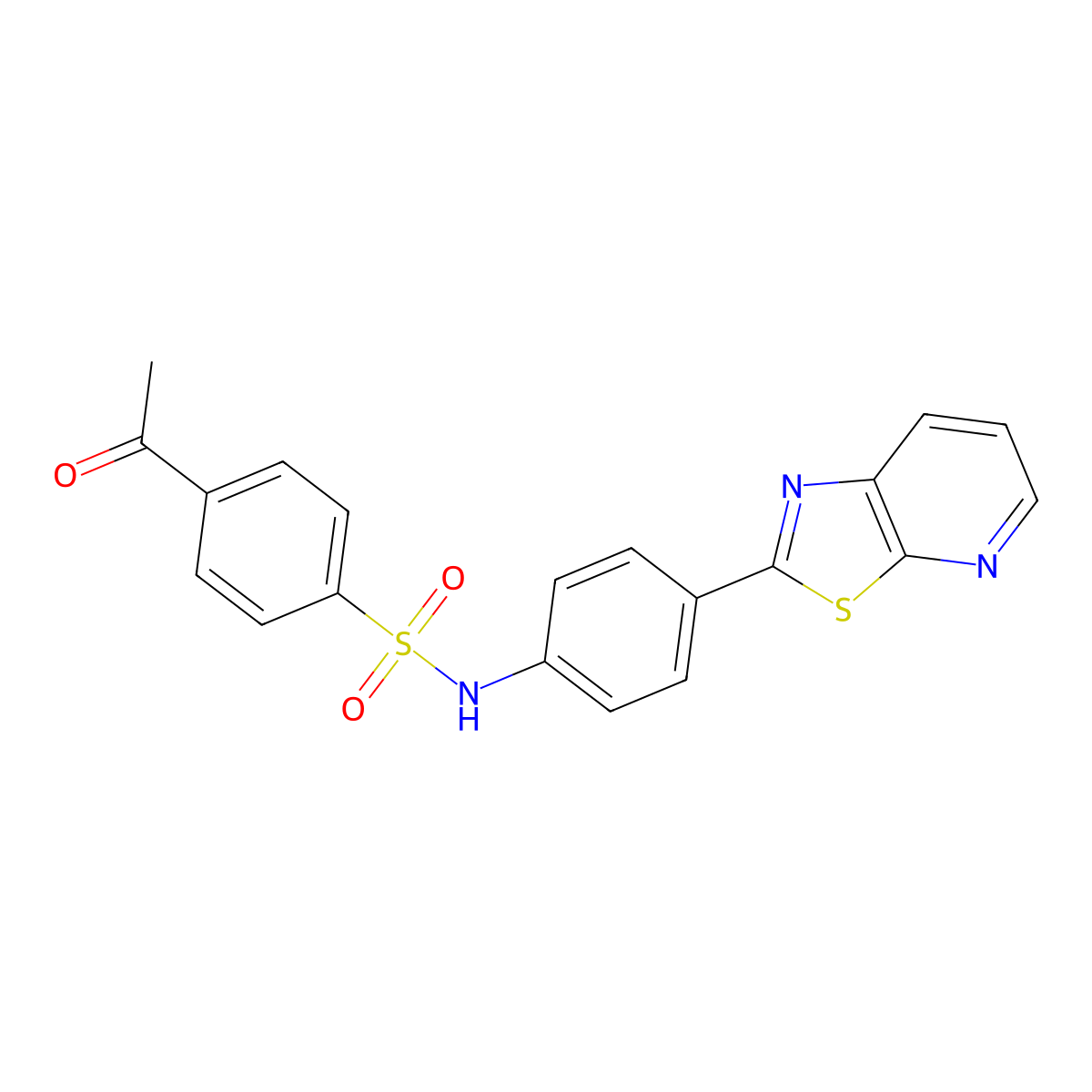 4-acetyl-N-(4-(thiazolo[5,4-b]pyridin-2-yl)phenyl)benzenesulfonamide molecular structure, CAS 863594-61-0