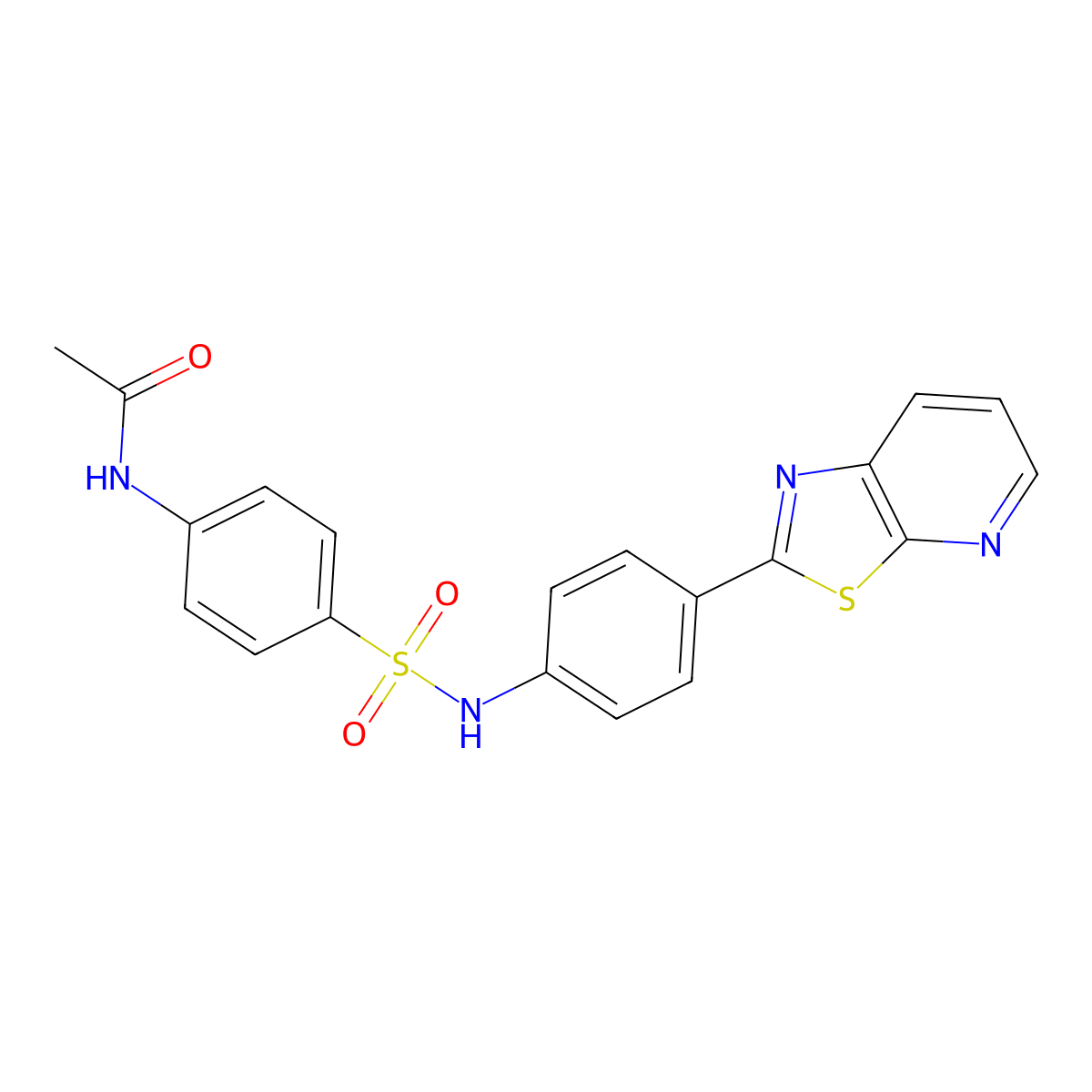 N-(4-(N-(4-(thiazolo[5,4-b]pyridin-2-yl)phenyl)sulfamoyl)phenyl)acetamide molecular structure, CAS 863594-62-1