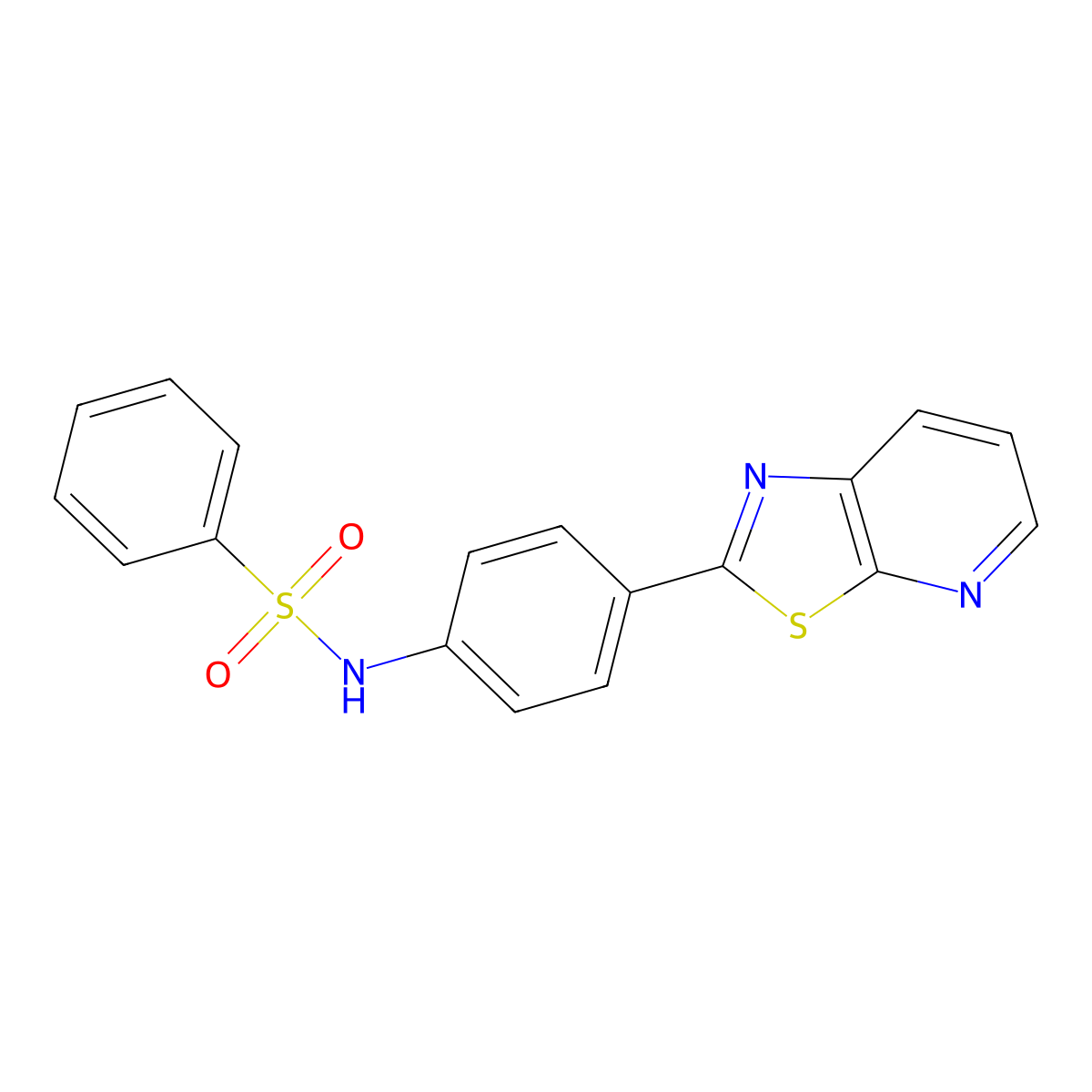 N-(4-{[1,3]thiazolo[5,4-b]pyridin-2-yl}phenyl)benzenesulfonamide molecular structure, CAS 863594-64-3