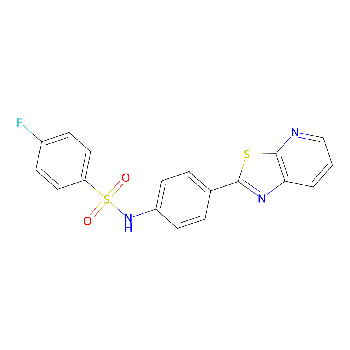4-fluoro-N-(4-(thiazolo[5,4-b]pyridin-2-yl)phenyl)benzenesulfonamide molecular structure, CAS 863594-67-6