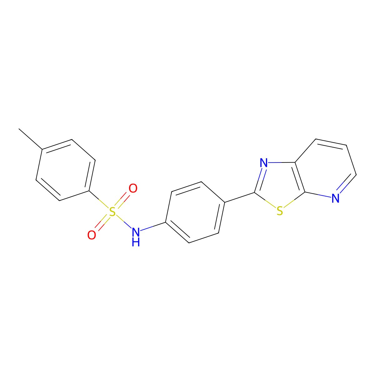 4-methyl-N-(4-(thiazolo[5,4-b]pyridin-2-yl)phenyl)benzenesulfonamide molecular structure, CAS 863594-71-2