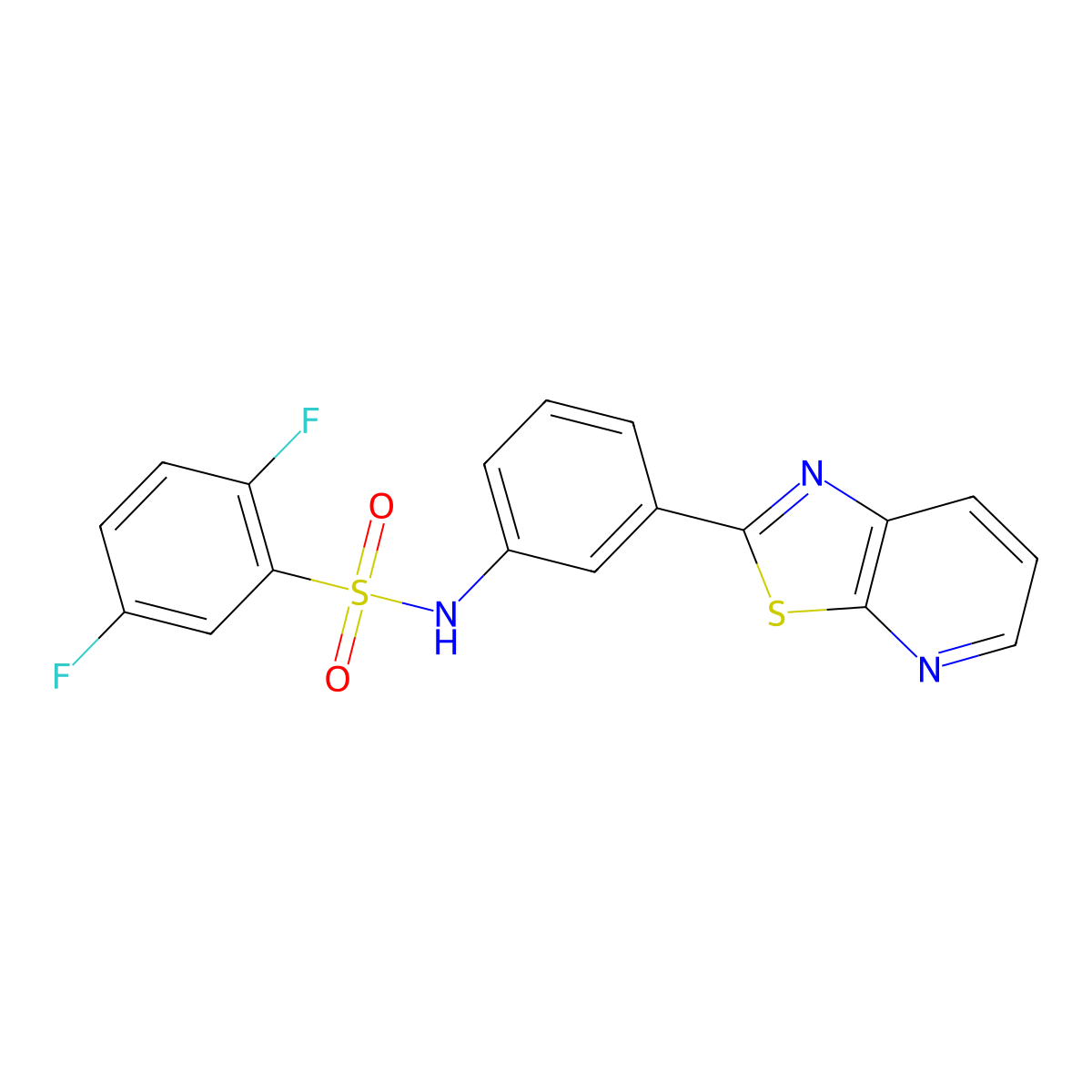 2,5-difluoro-N-(3-(thiazolo[5,4-b]pyridin-2-yl)phenyl)benzenesulfonamide molecular structure, CAS 863594-74-5