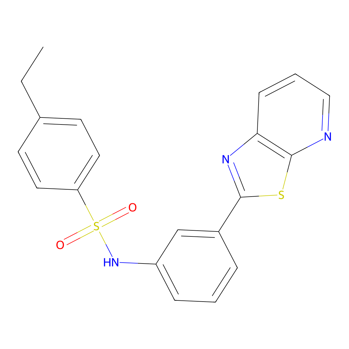 4-ethyl-N-(3-(thiazolo[5,4-b]pyridin-2-yl)phenyl)benzenesulfonamide molecular structure, CAS 863594-77-8