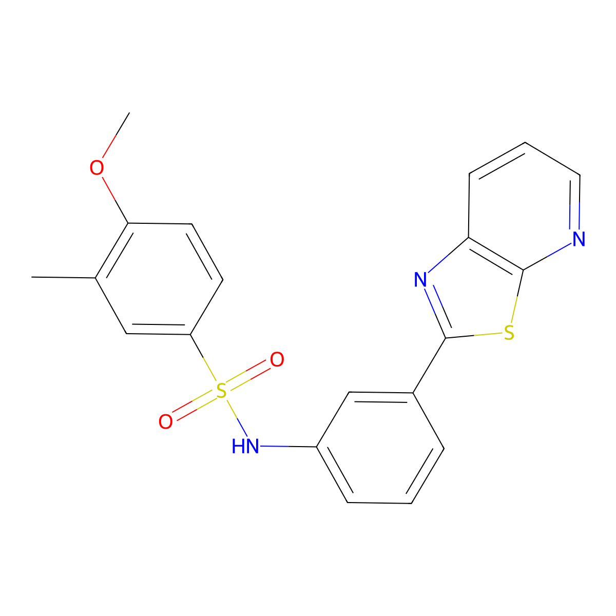 4-methoxy-3-methyl-N-(3-(thiazolo[5,4-b]pyridin-2-yl)phenyl)benzenesulfonamide molecular structure, CAS 863594-79-0