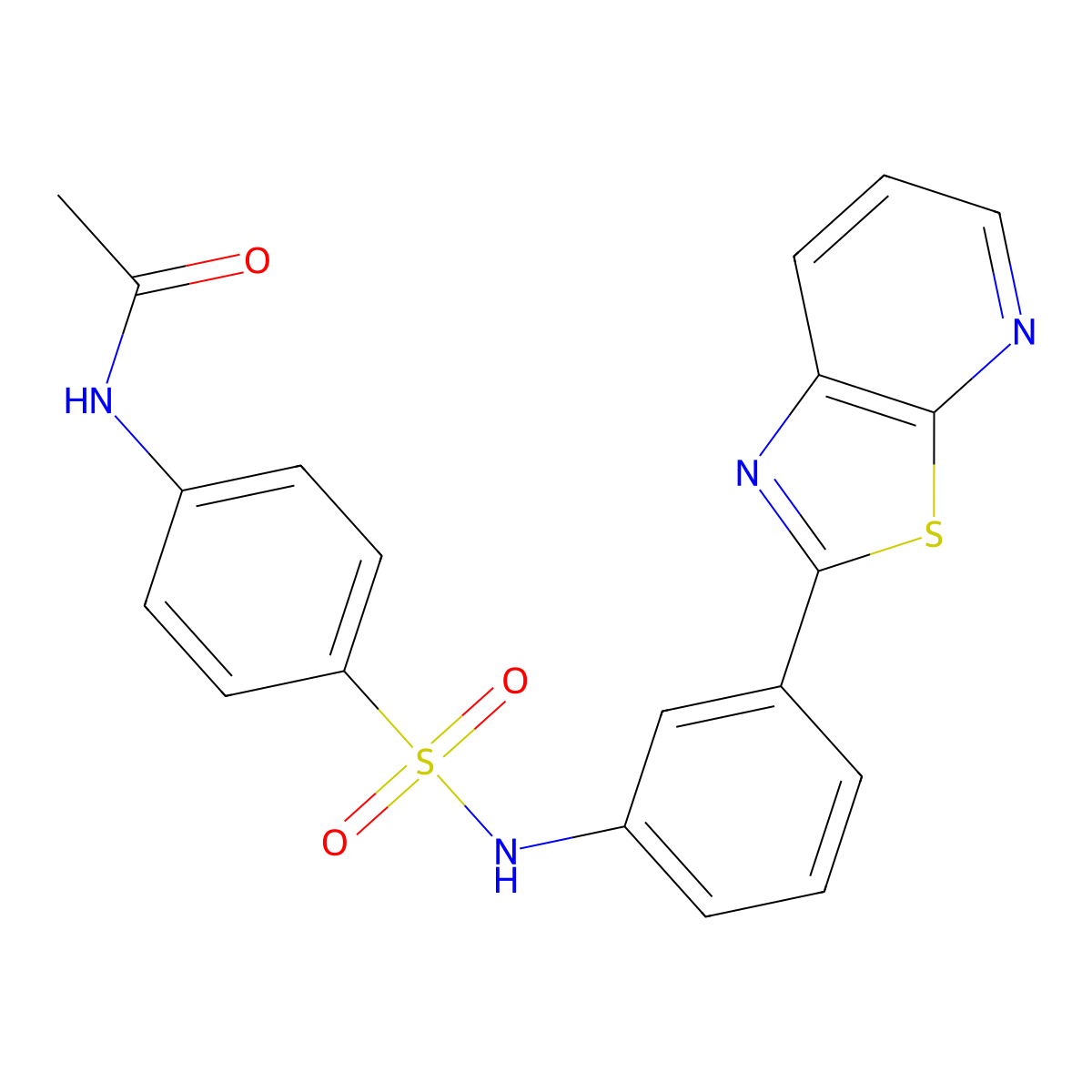 N-(4-(N-(3-(thiazolo[5,4-b]pyridin-2-yl)phenyl)sulfamoyl)phenyl)acetamide molecular structure, CAS 863594-84-7