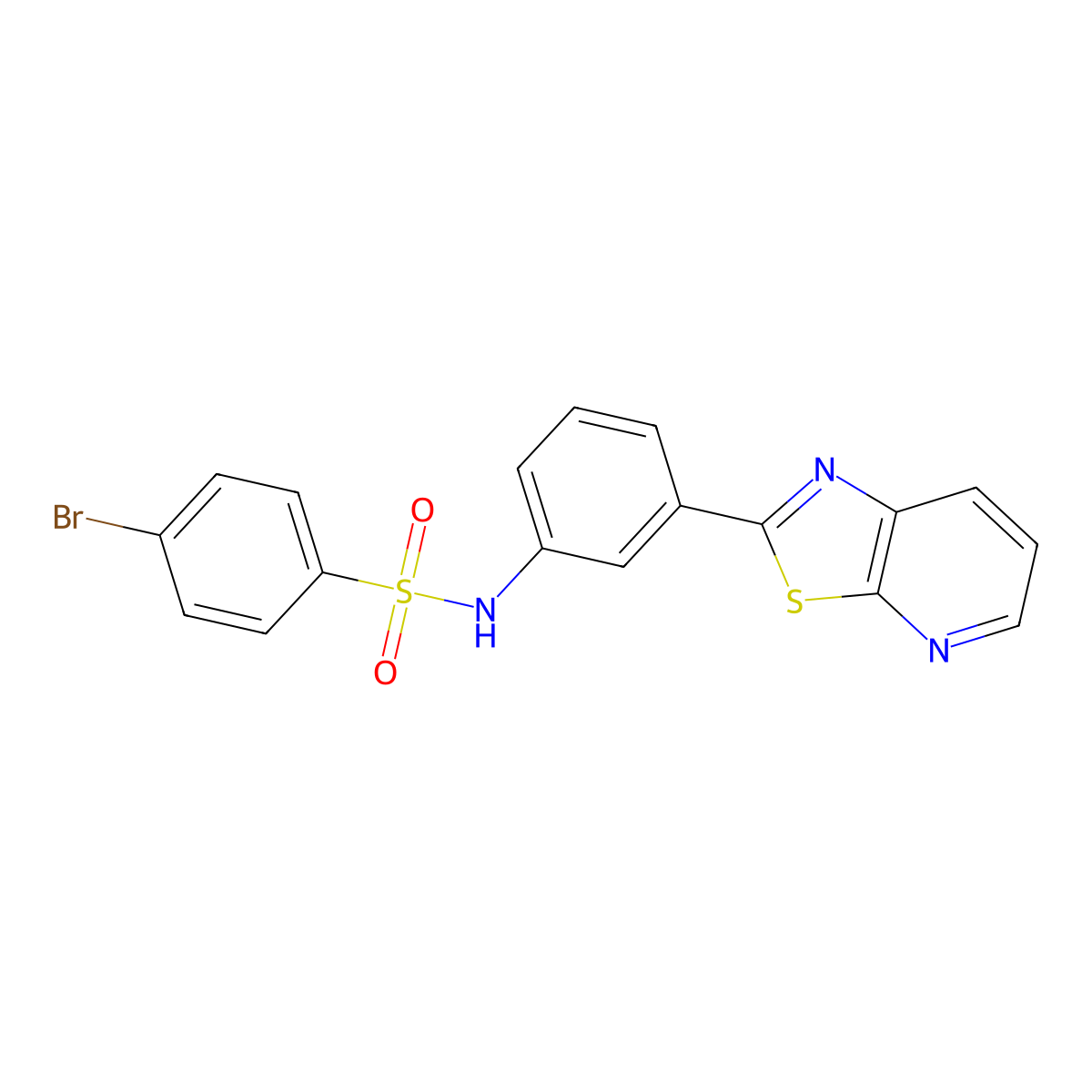 4-bromo-N-(3-(thiazolo[5,4-b]pyridin-2-yl)phenyl)benzenesulfonamide molecular structure, CAS 863594-86-9