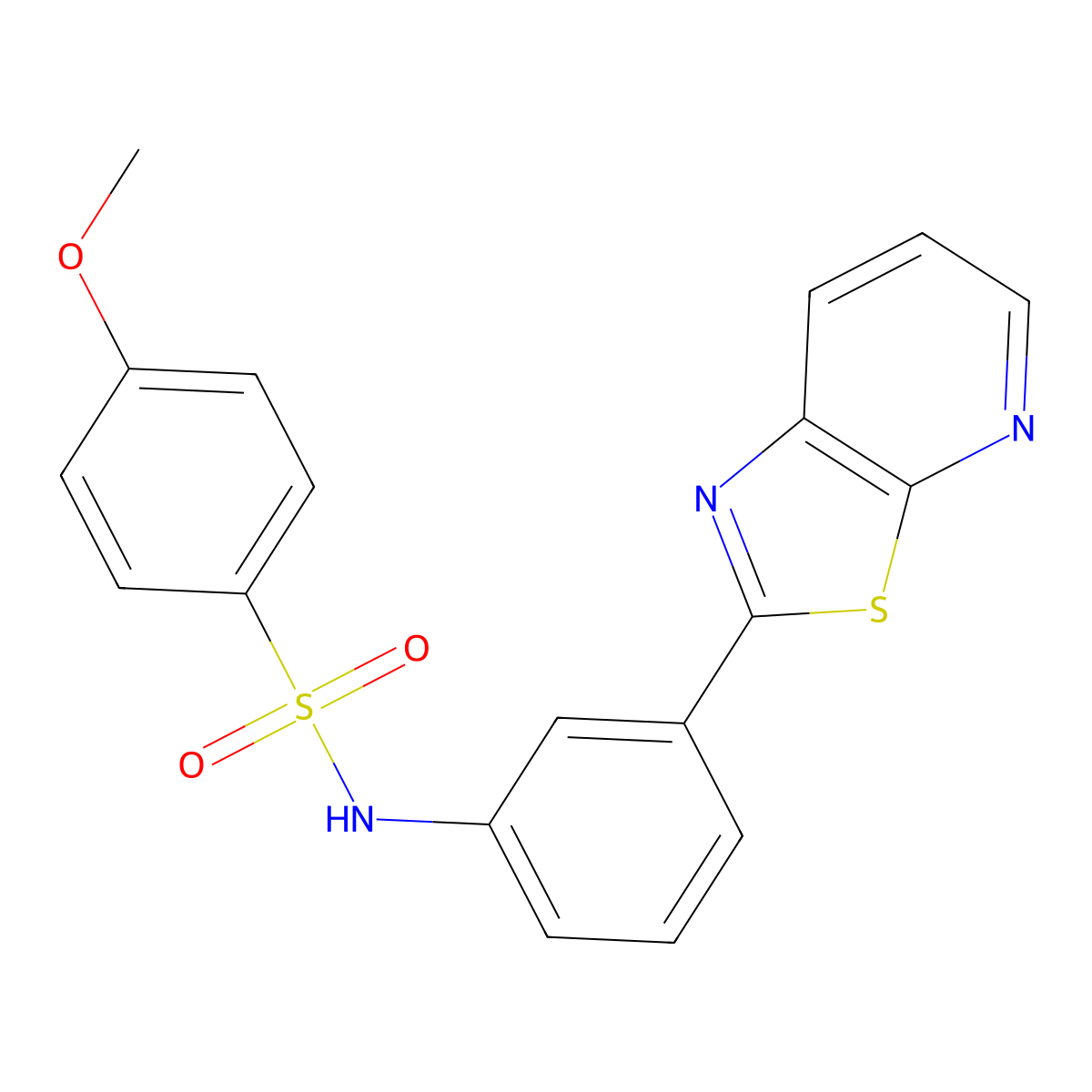 4-methoxy-N-(3-(thiazolo[5,4-b]pyridin-2-yl)phenyl)benzenesulfonamide molecular structure, CAS 863594-90-5