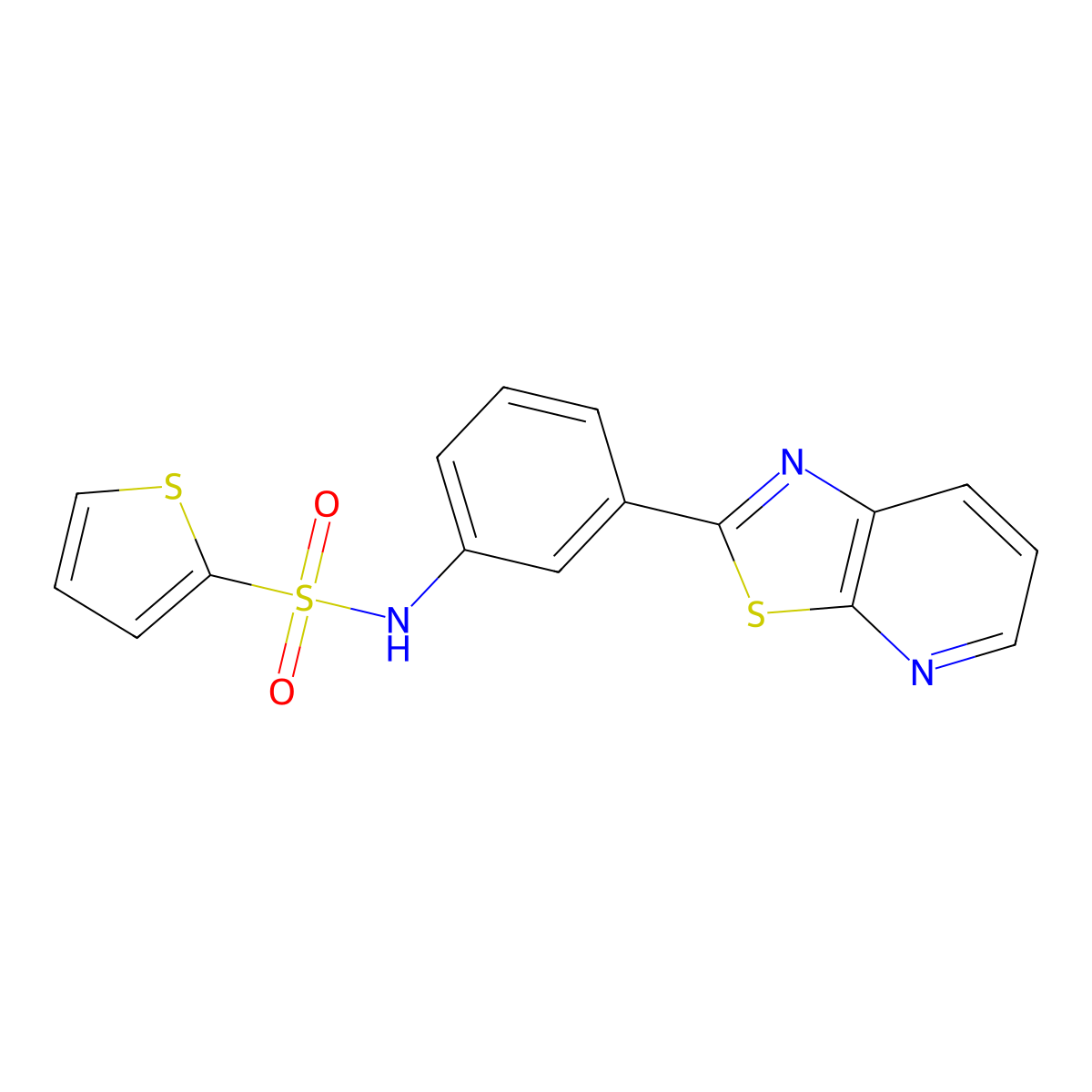 N-(3-(thiazolo[5,4-b]pyridin-2-yl)phenyl)thiophene-2-sulfonamide molecular structure, CAS 863594-92-7