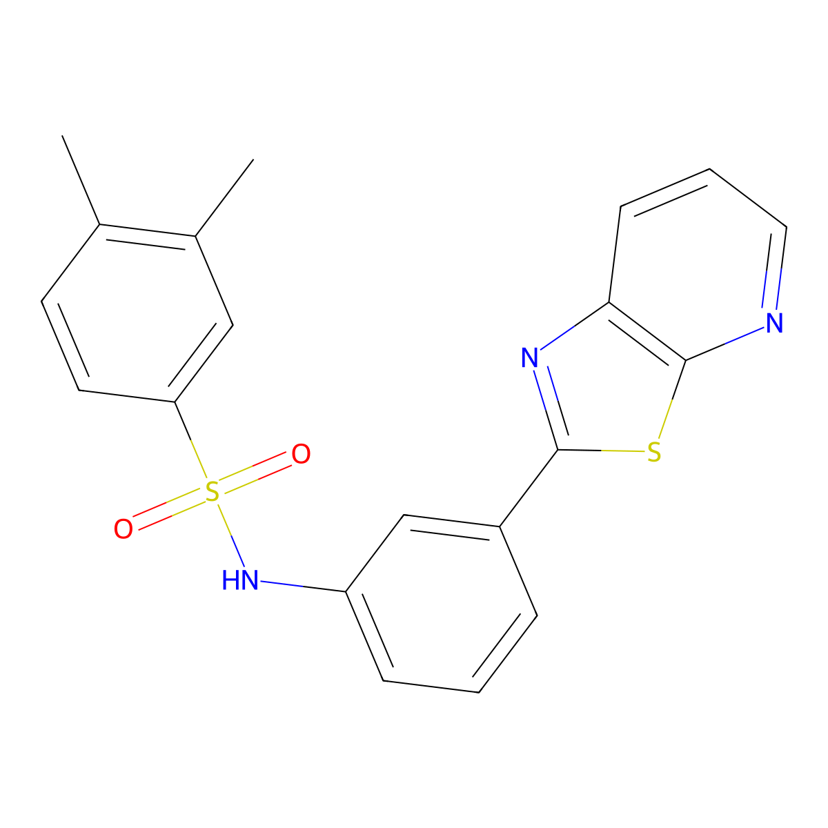 3,4-dimethyl-N-(3-(thiazolo[5,4-b]pyridin-2-yl)phenyl)benzenesulfonamide molecular structure, CAS 863594-96-1