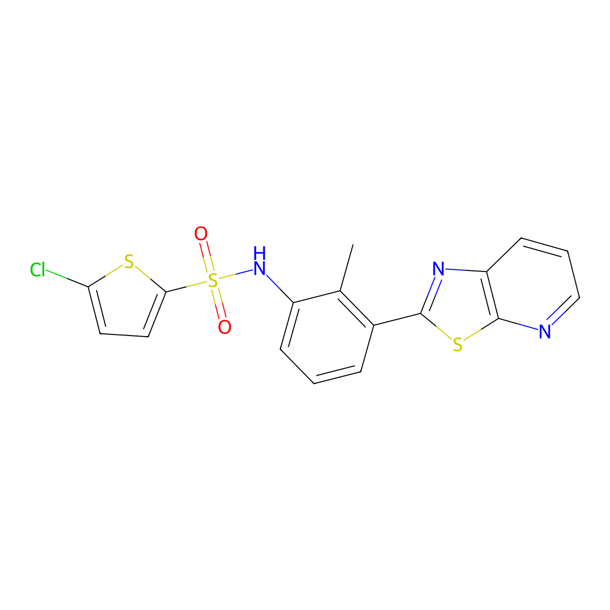 5-chloro-N-(2-methyl-3-(thiazolo[5,4-b]pyridin-2-yl)phenyl)thiophene-2-sulfonamide molecular structure, CAS 863595-02-2