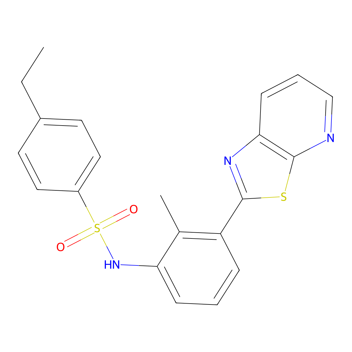 4-ethyl-N-(2-methyl-3-(thiazolo[5,4-b]pyridin-2-yl)phenyl)benzenesulfonamide molecular structure, CAS 863595-04-4